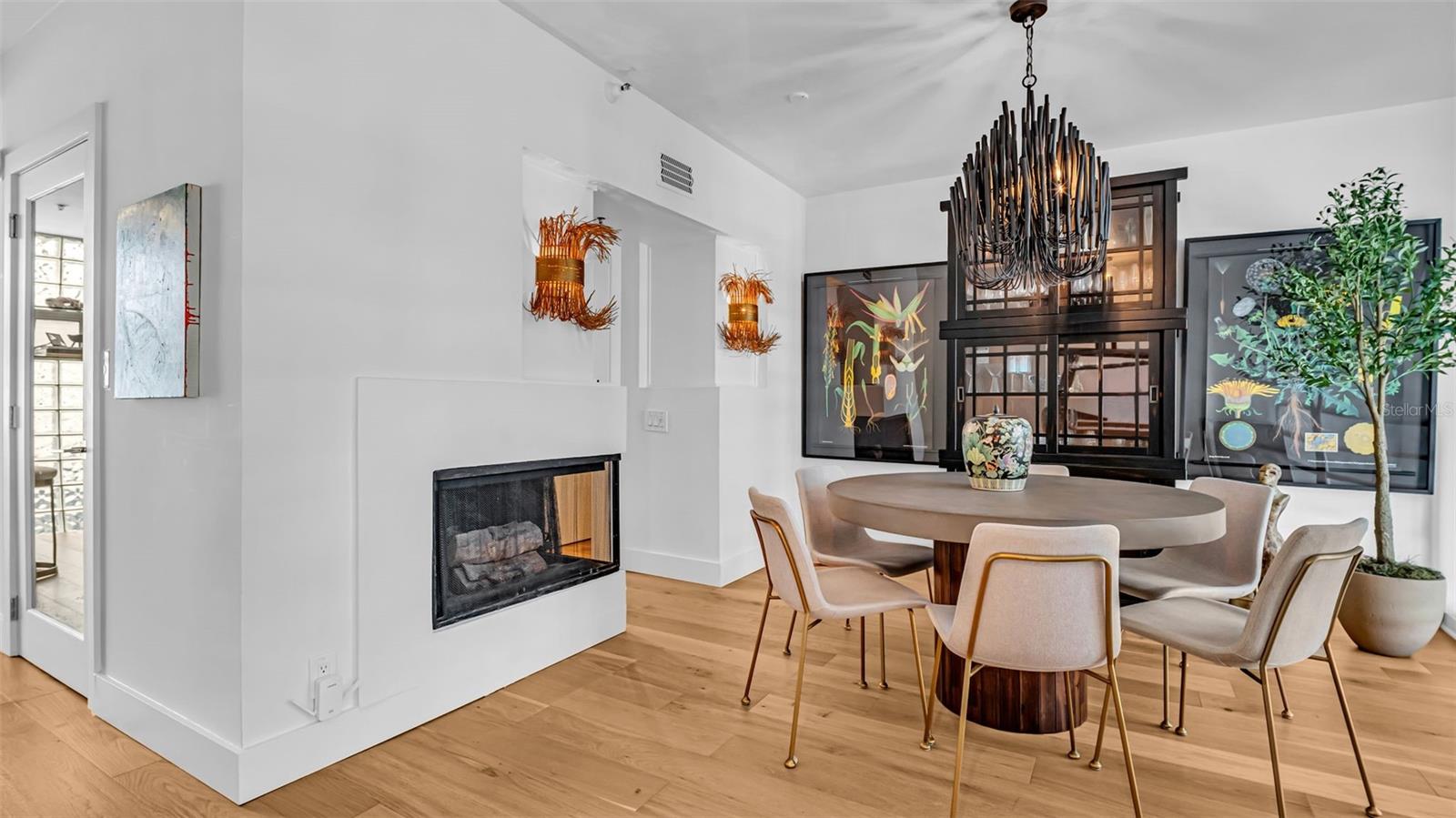 2nd floor Dining area or Additional living room with wood burning fireplace