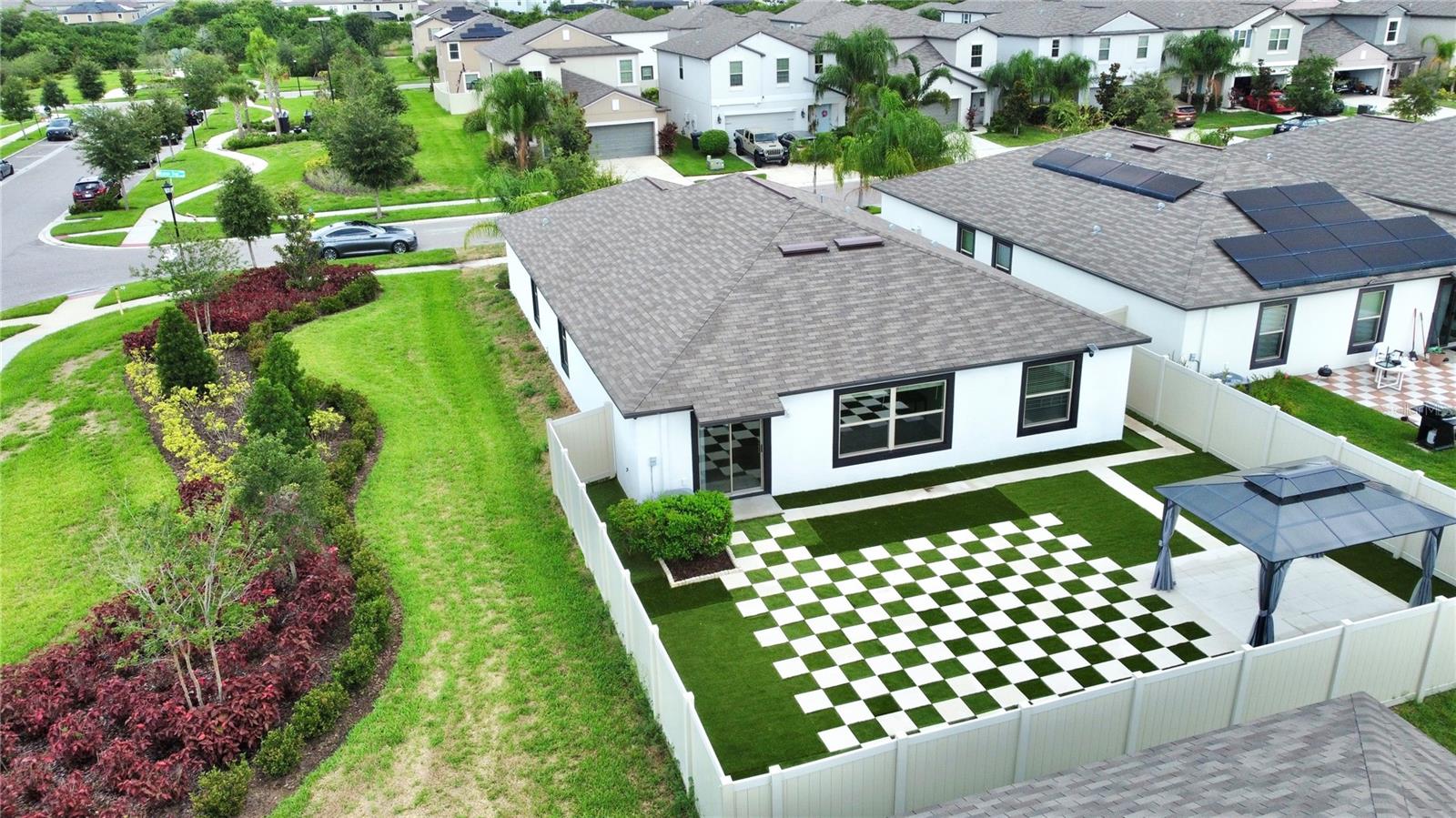 Aerial of back of home