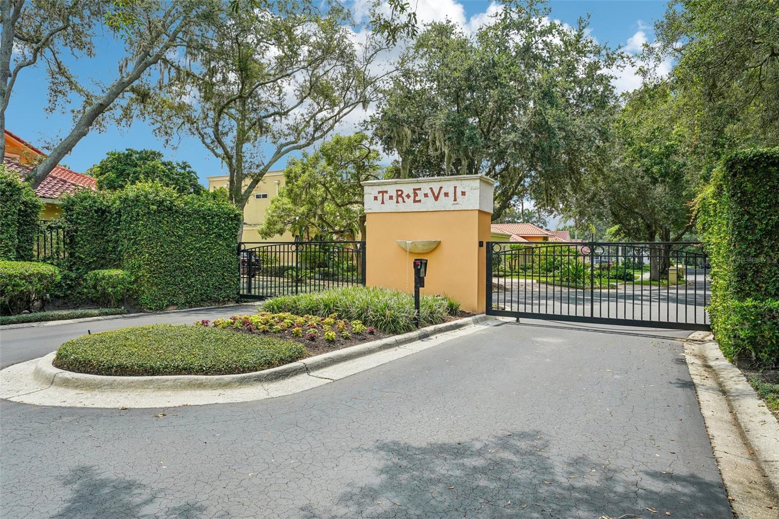 Beautiful gated entrance to TREVI