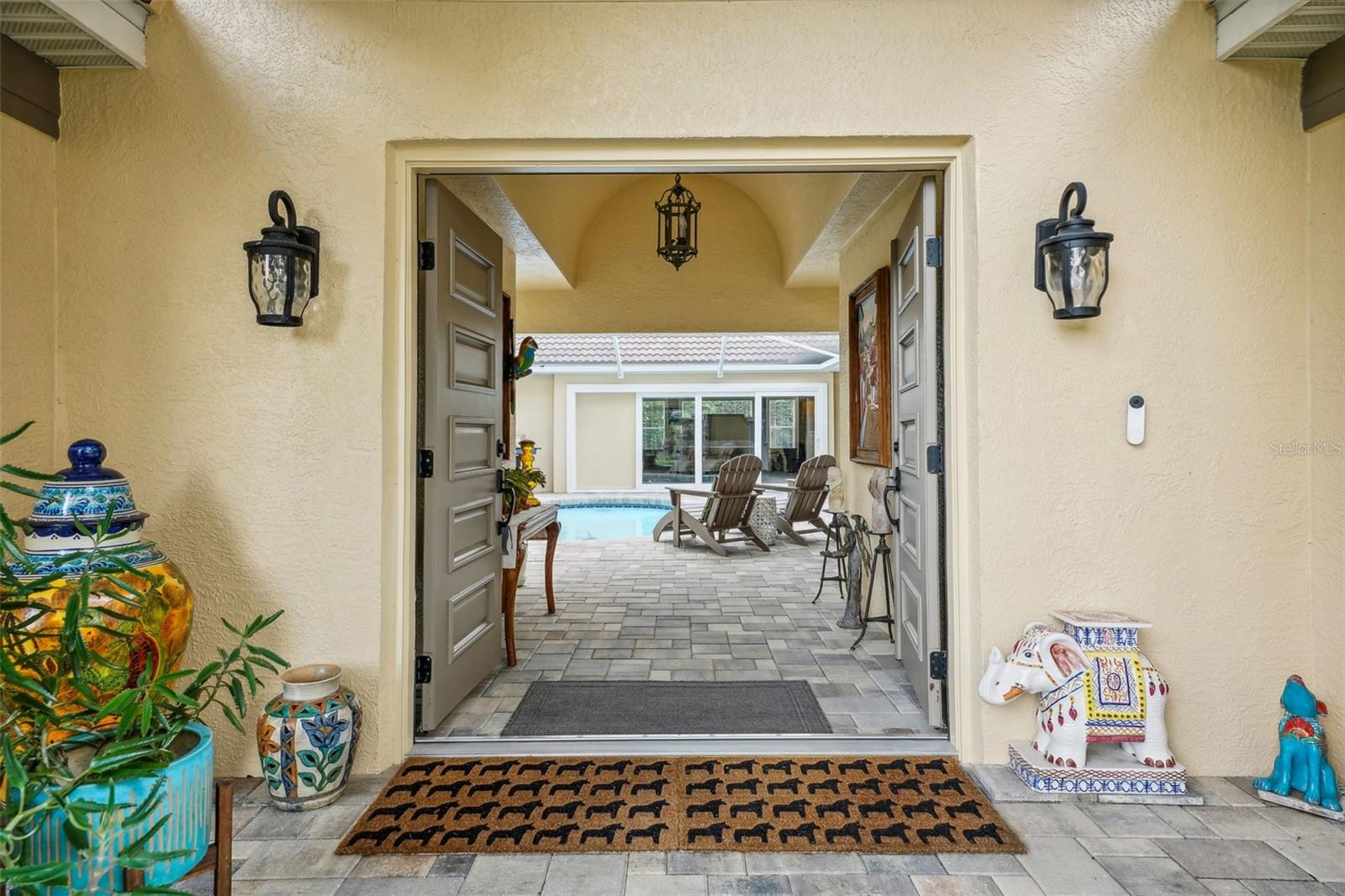 Double door entrance to property