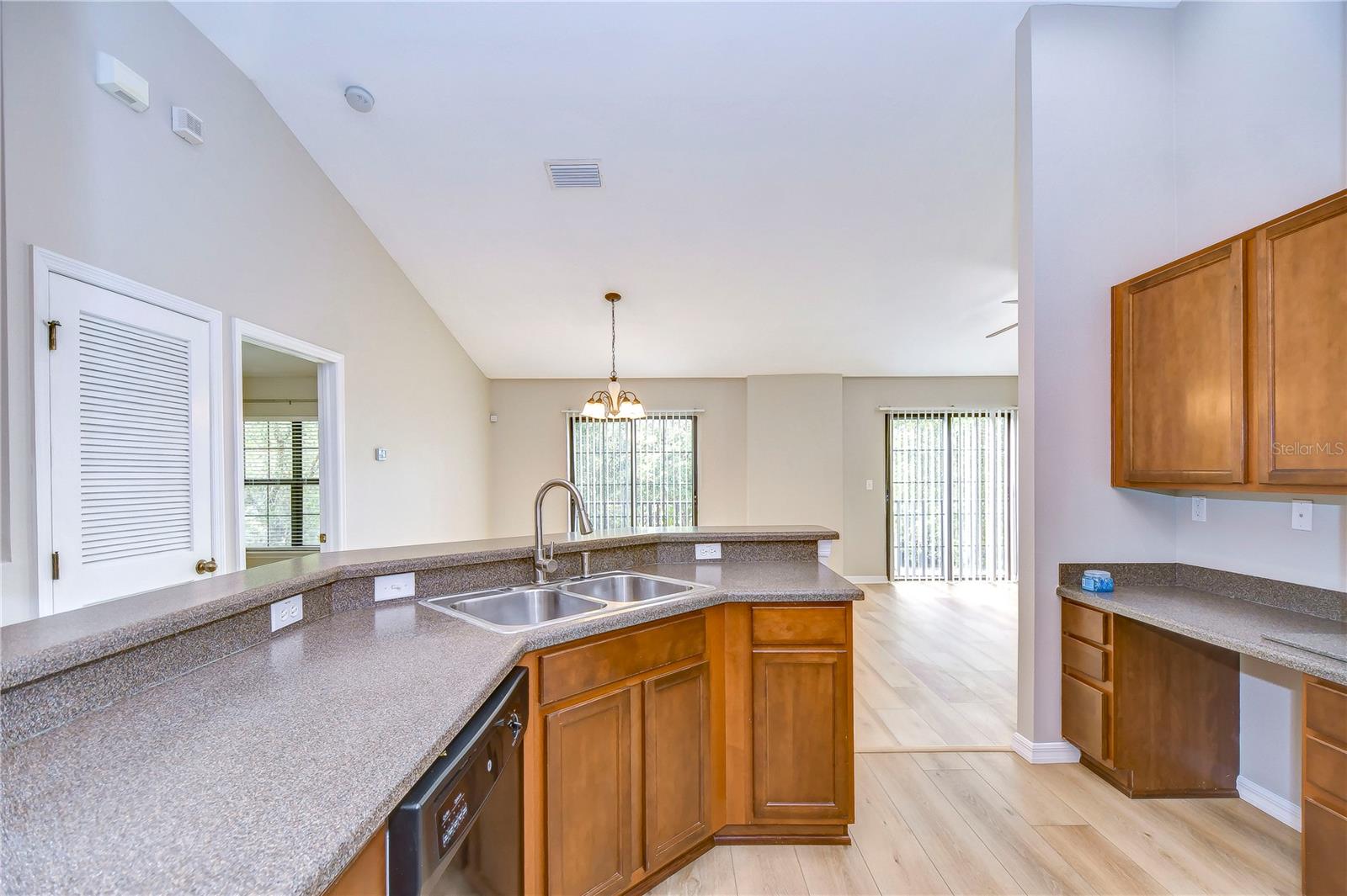 Kitchen overlooks the living space!