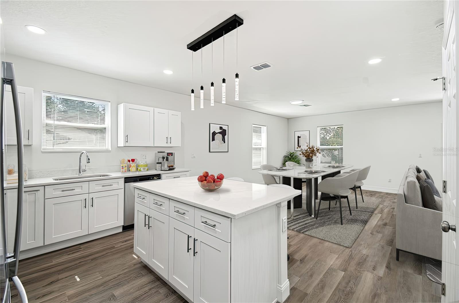 Virtually Staged Kitchen Dining Room