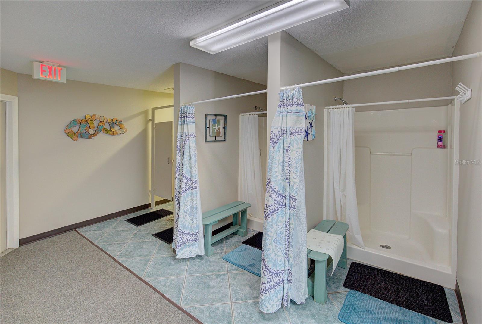 Showers at the clubhouse by the pool!