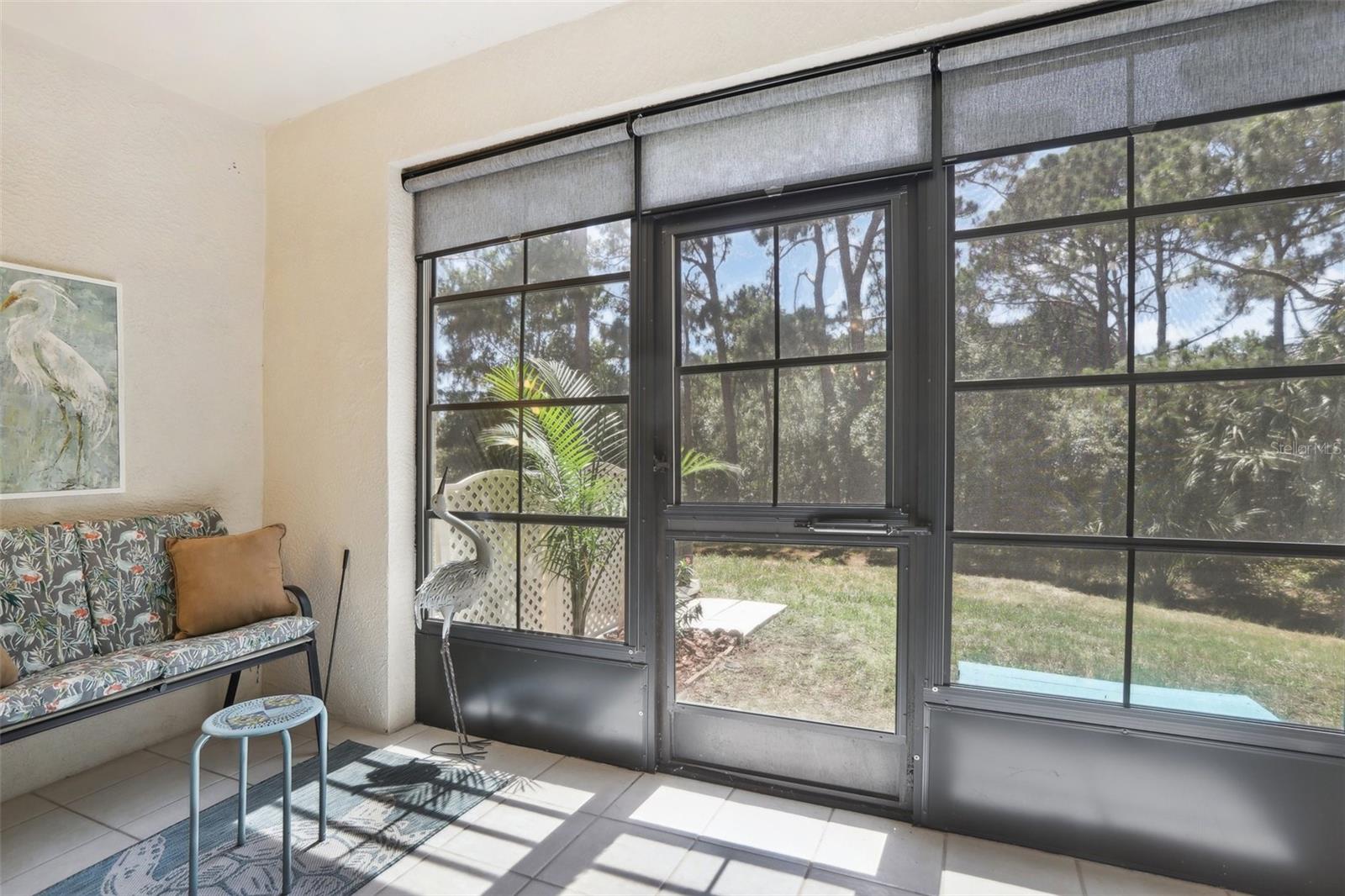 Solar shades and weatherized windows.