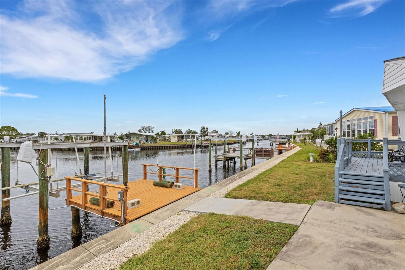 Canal - long seawall.