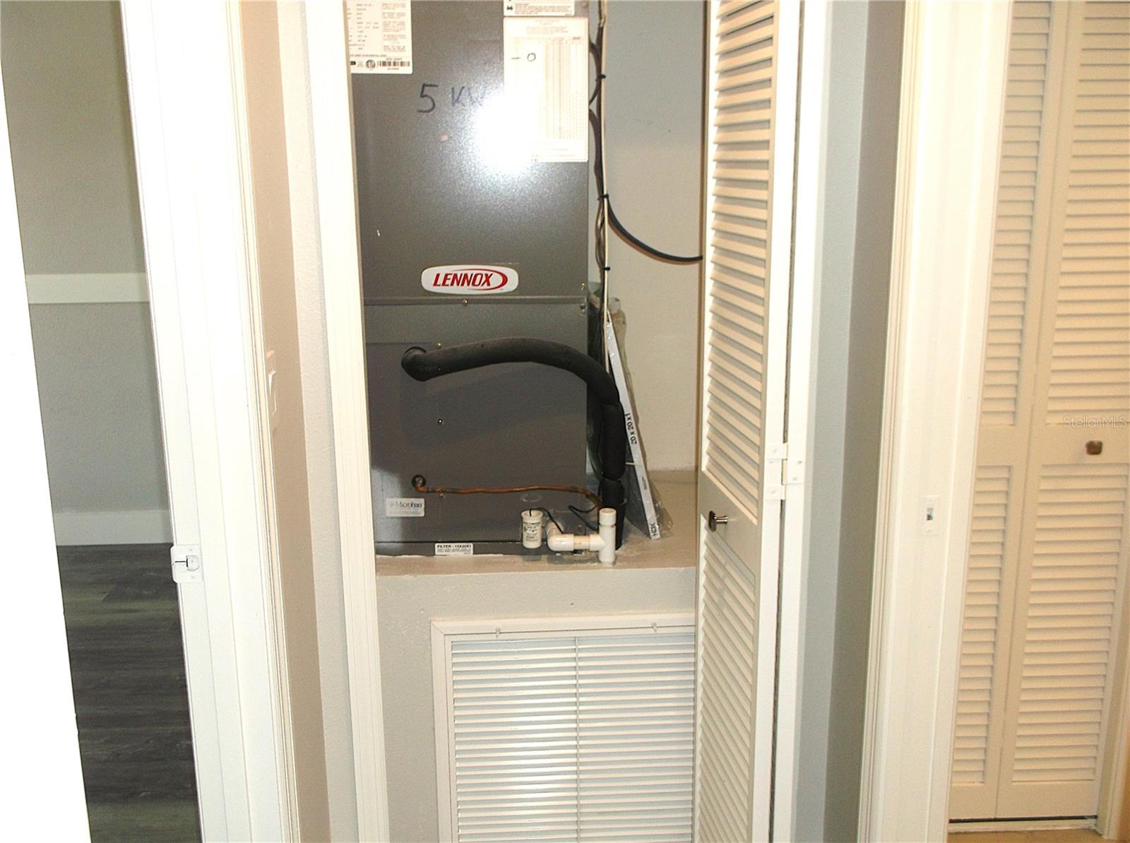 Air Handler behind door in hallway