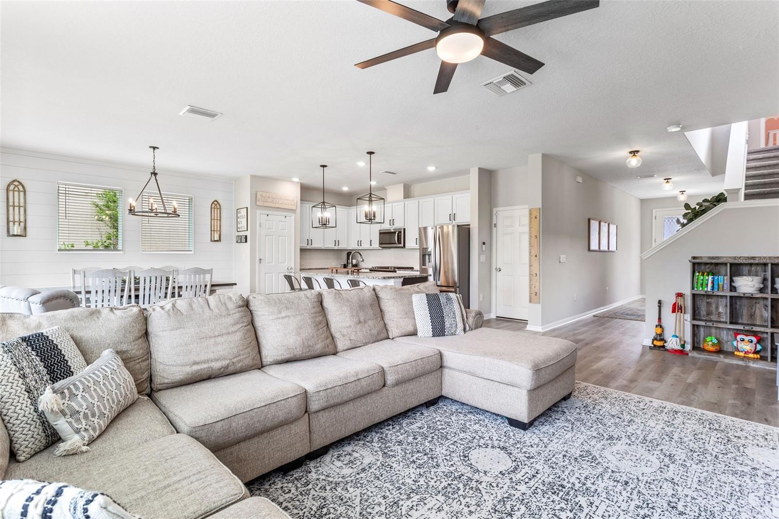 Living/Dining/Kitchen combination area