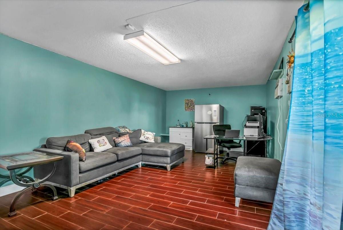 Bonus room with sink and fridge.