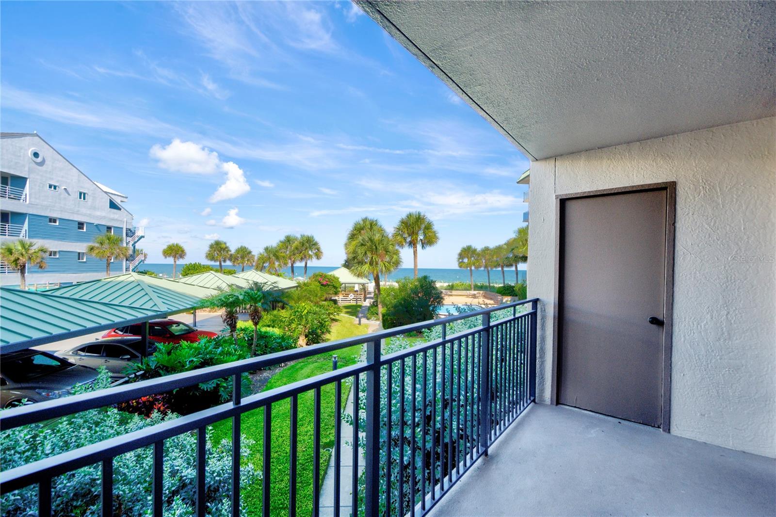 Balcony storage closet adds even more space.