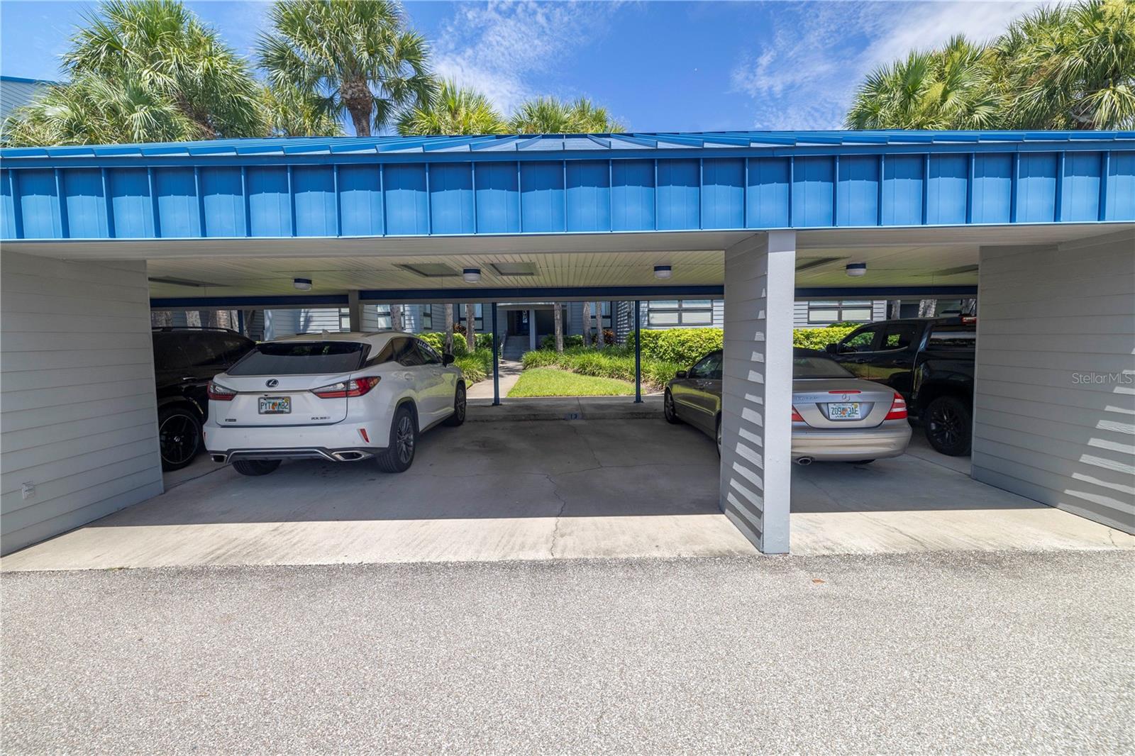 carport with additional overhead storage