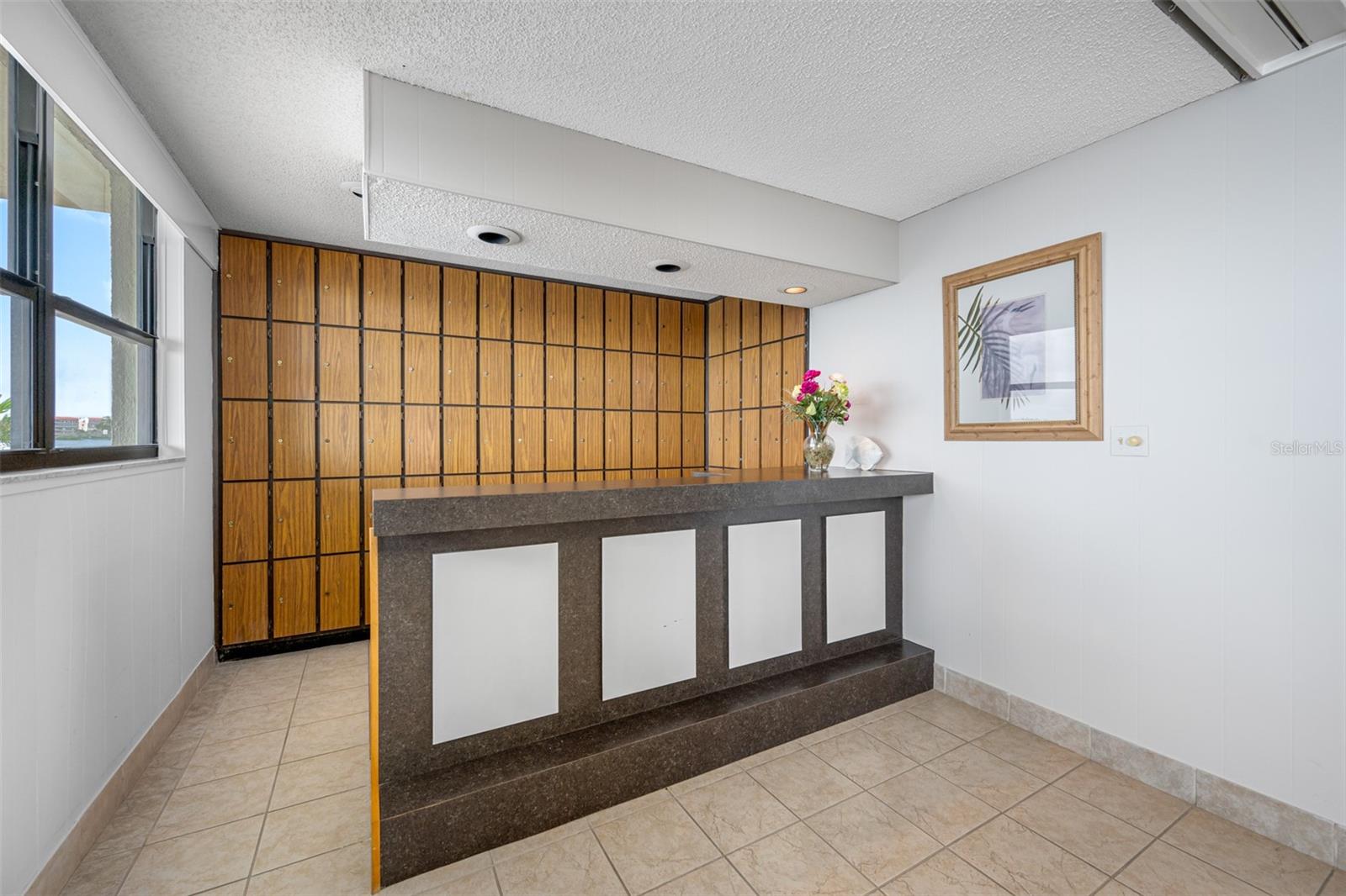 Private lockers in the clubhouse bar.