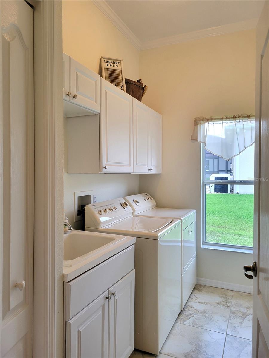 Laundry Room overlooking side yard