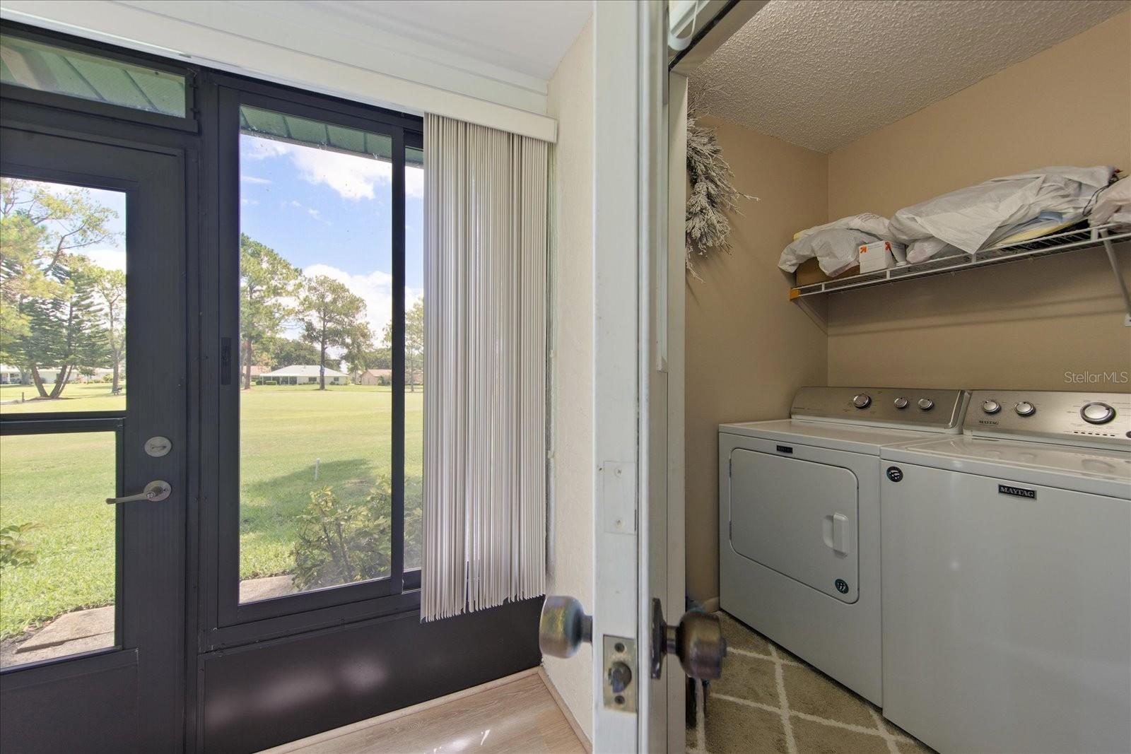 Convenient laundry closet with newer washer & dryer~