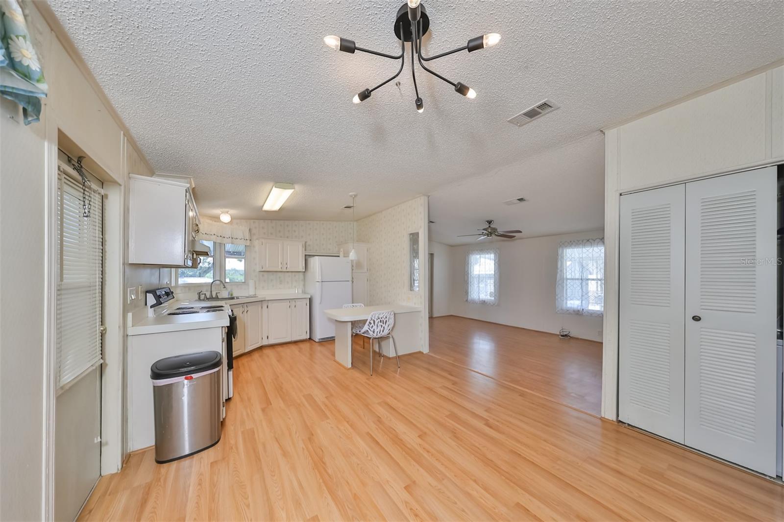 View into kitchen