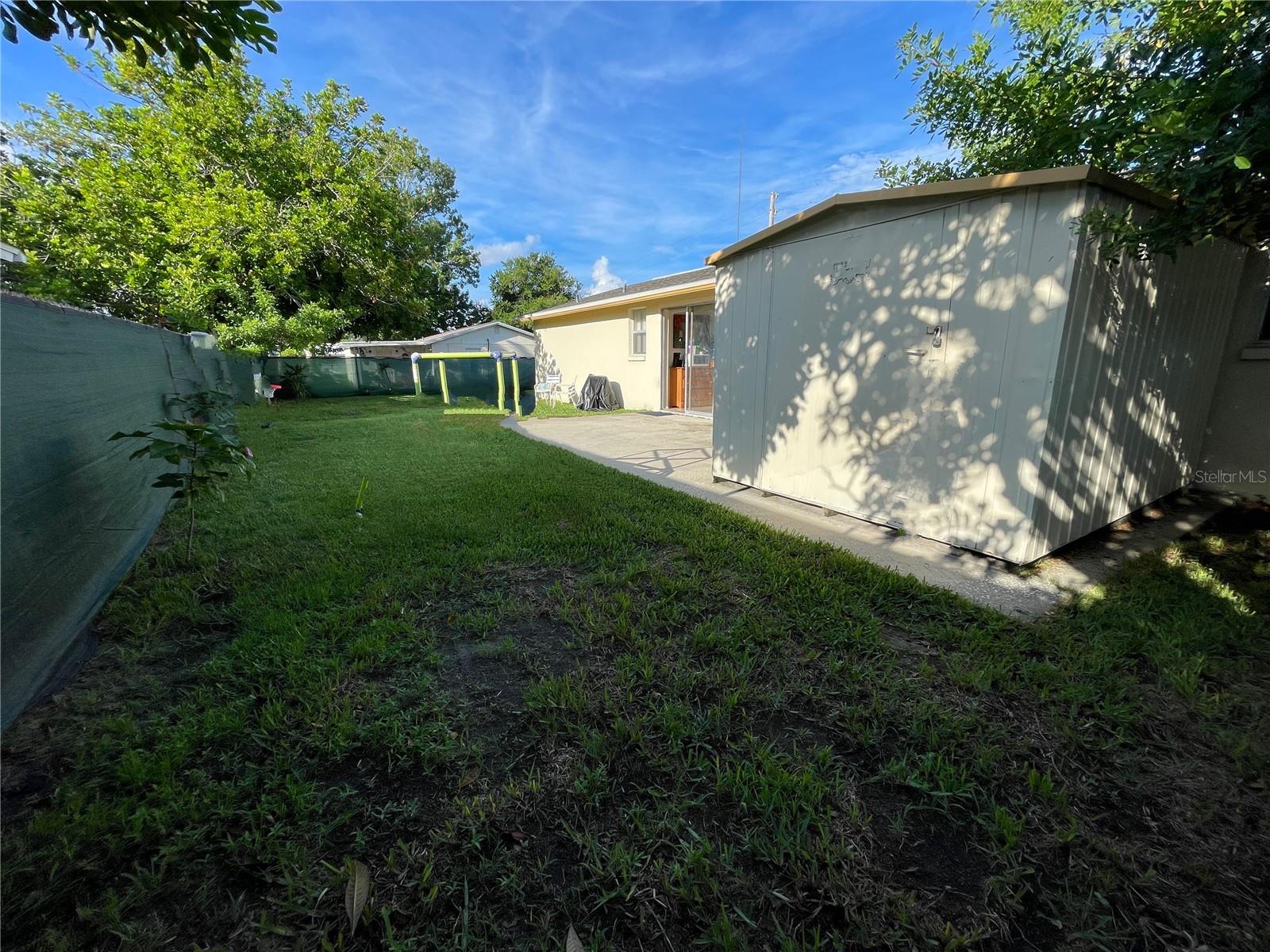 Large fenced in yard