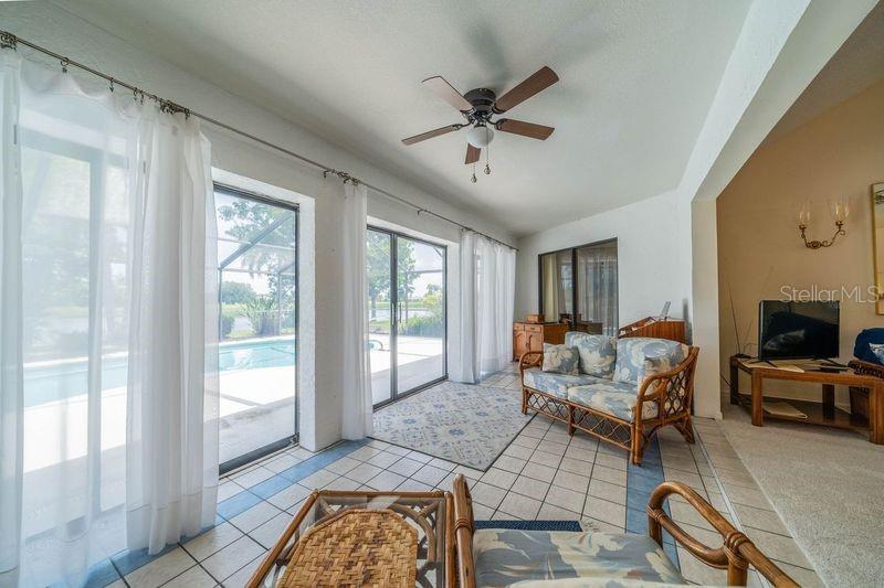 Florida room looking out into the pool area