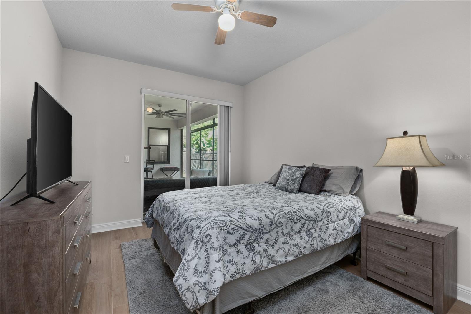 4th Bedroom with New Porcelain Tile Flooring & Access to Lanai