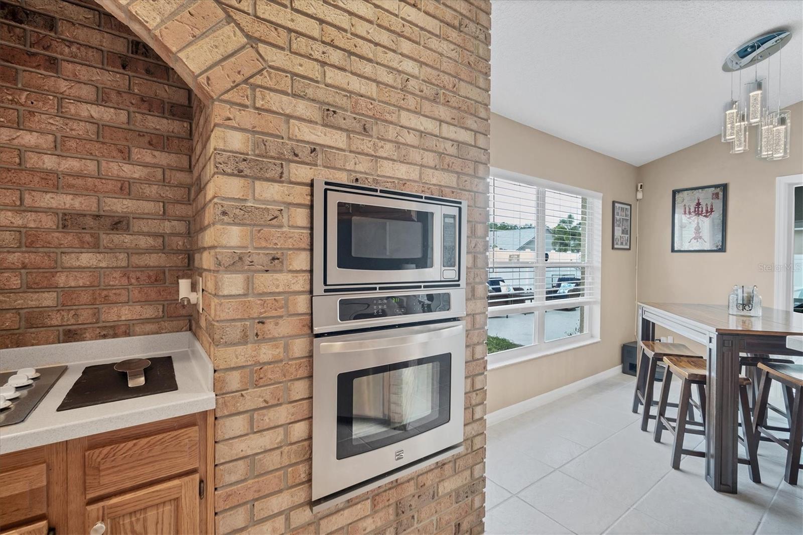 Built-in microwave and wall oven are conveniently located & out of the way!