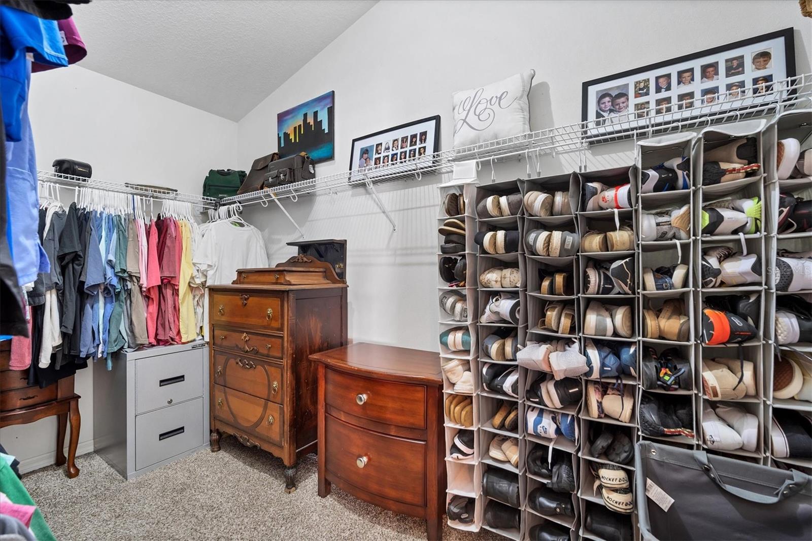 Roomy walk-in closet has plenty of space for 2 people!