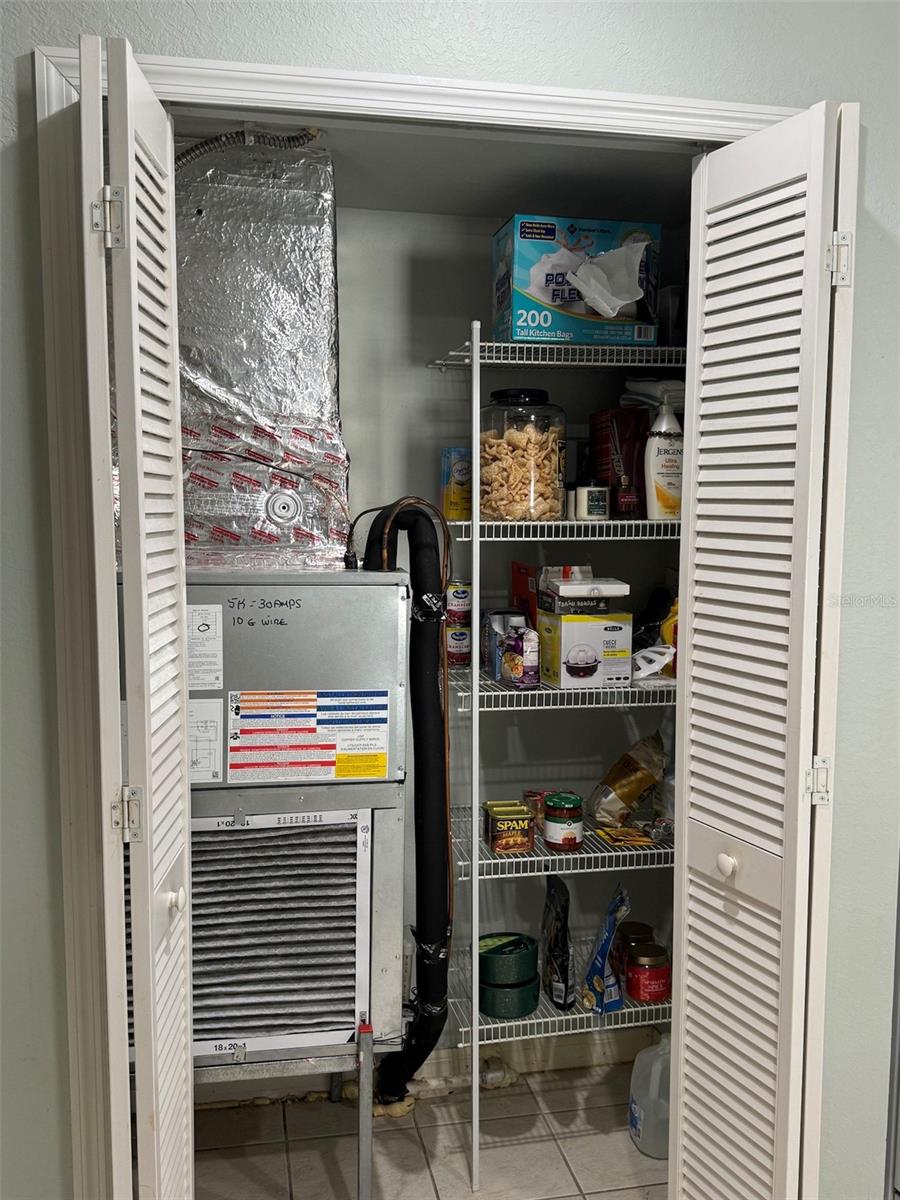 A/C air handler and pantry