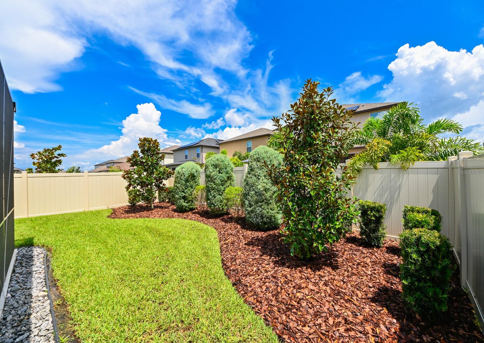 Fully landscaped backyard