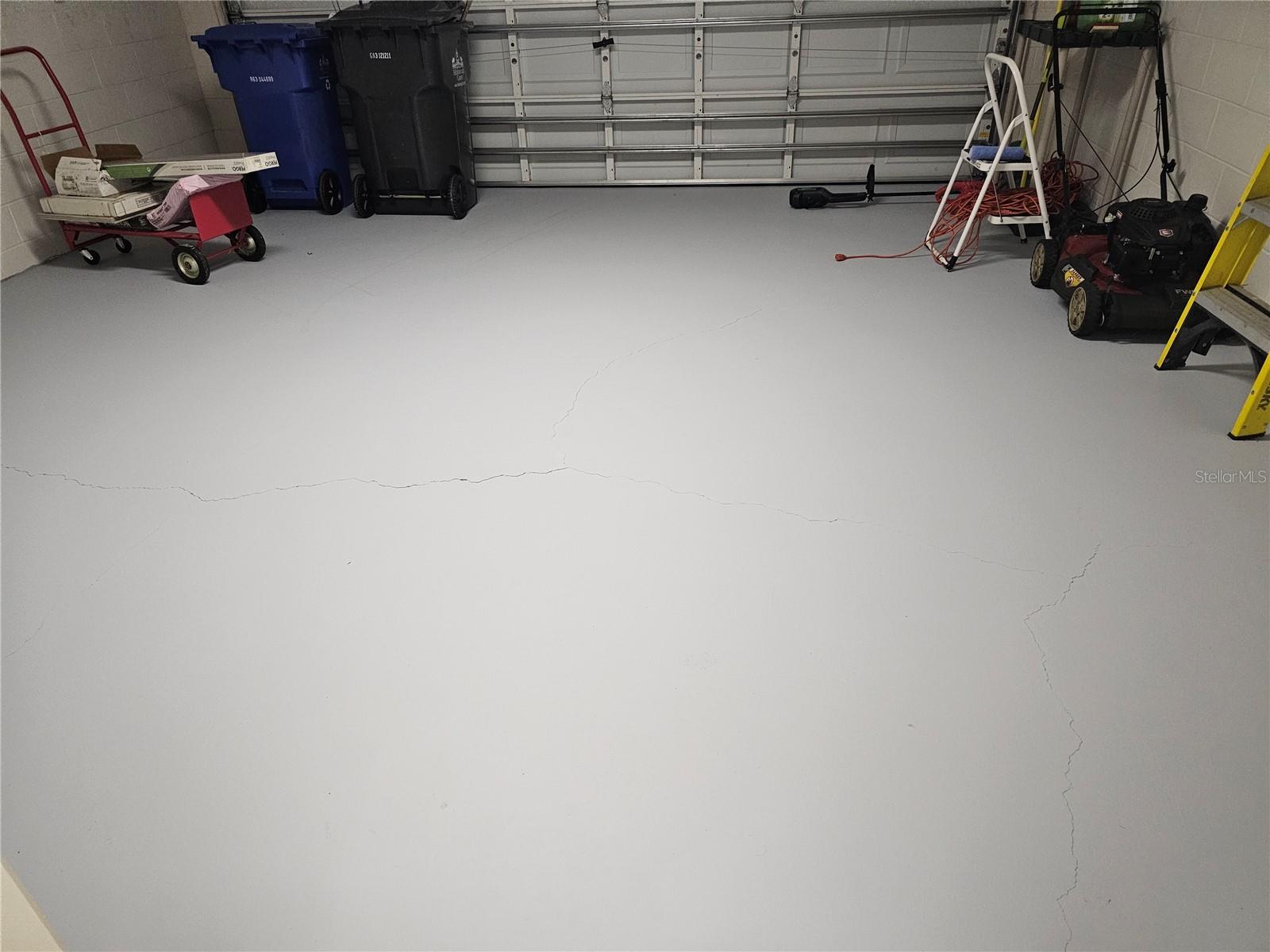 Garage newly painted floor