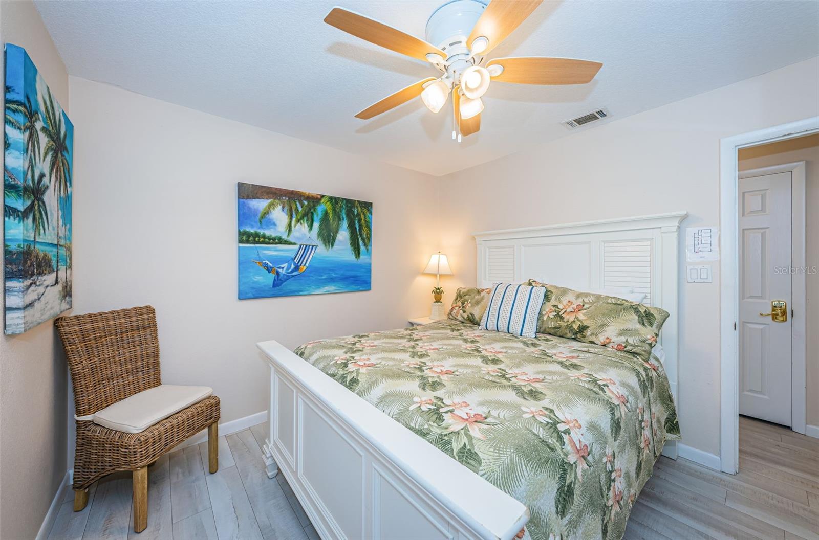 .. Guest Bedroom Looking Out... Both Bathrooms are in the Hallway for Maximum Use.