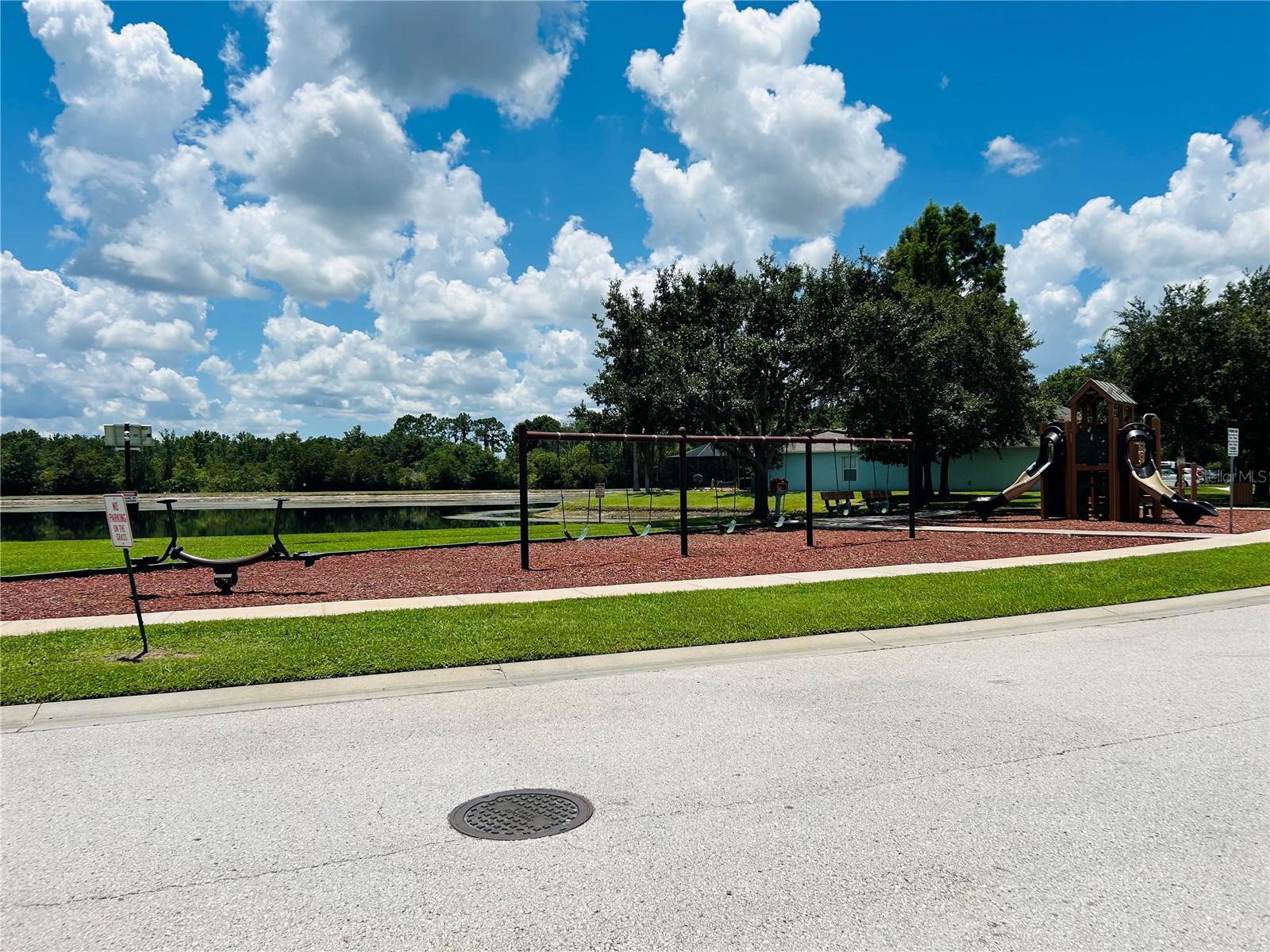 swings at community playground