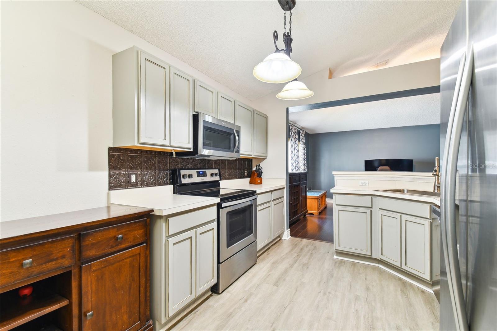 kitchen from garage view