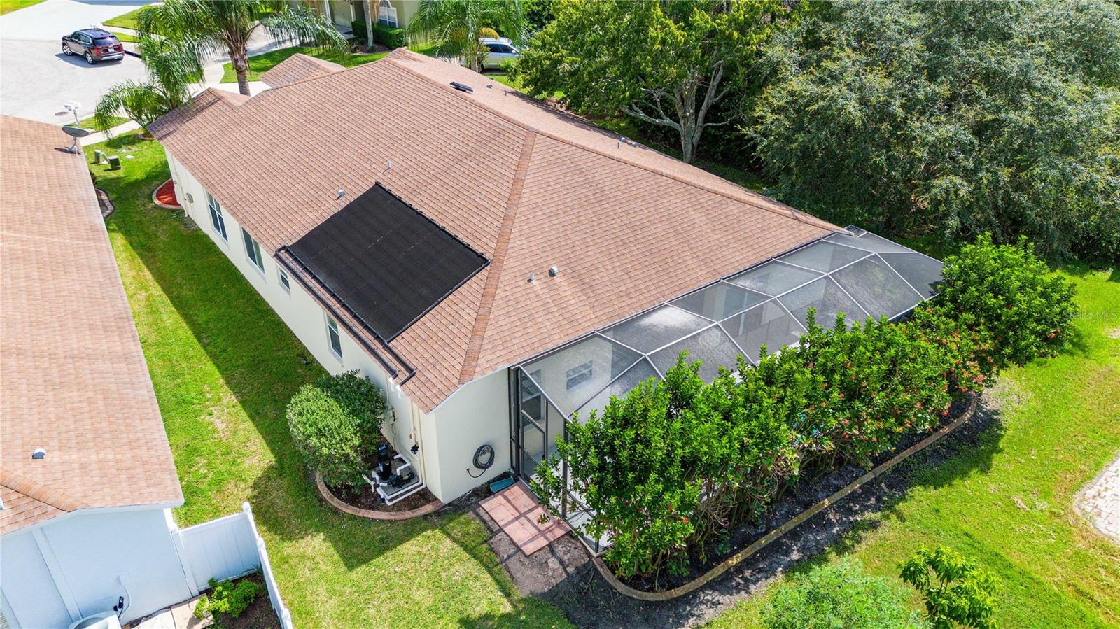 This home has a solar pool heating system.