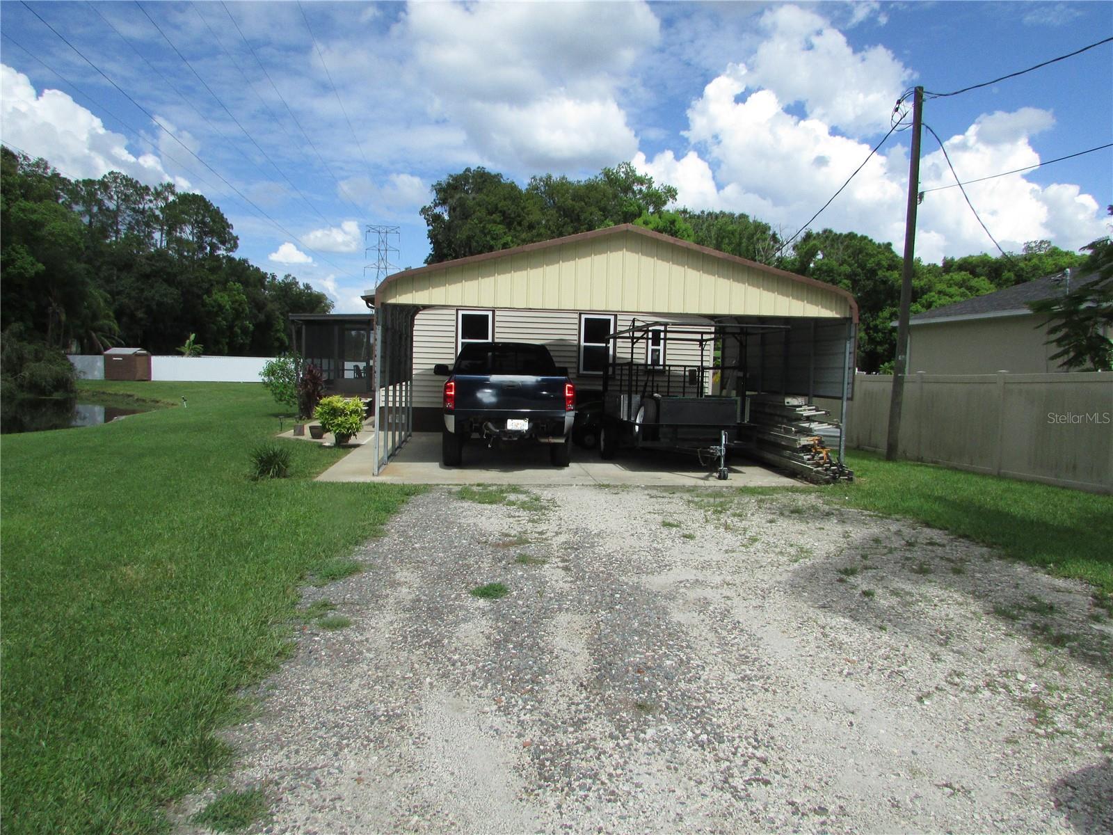 Front driveway & carport