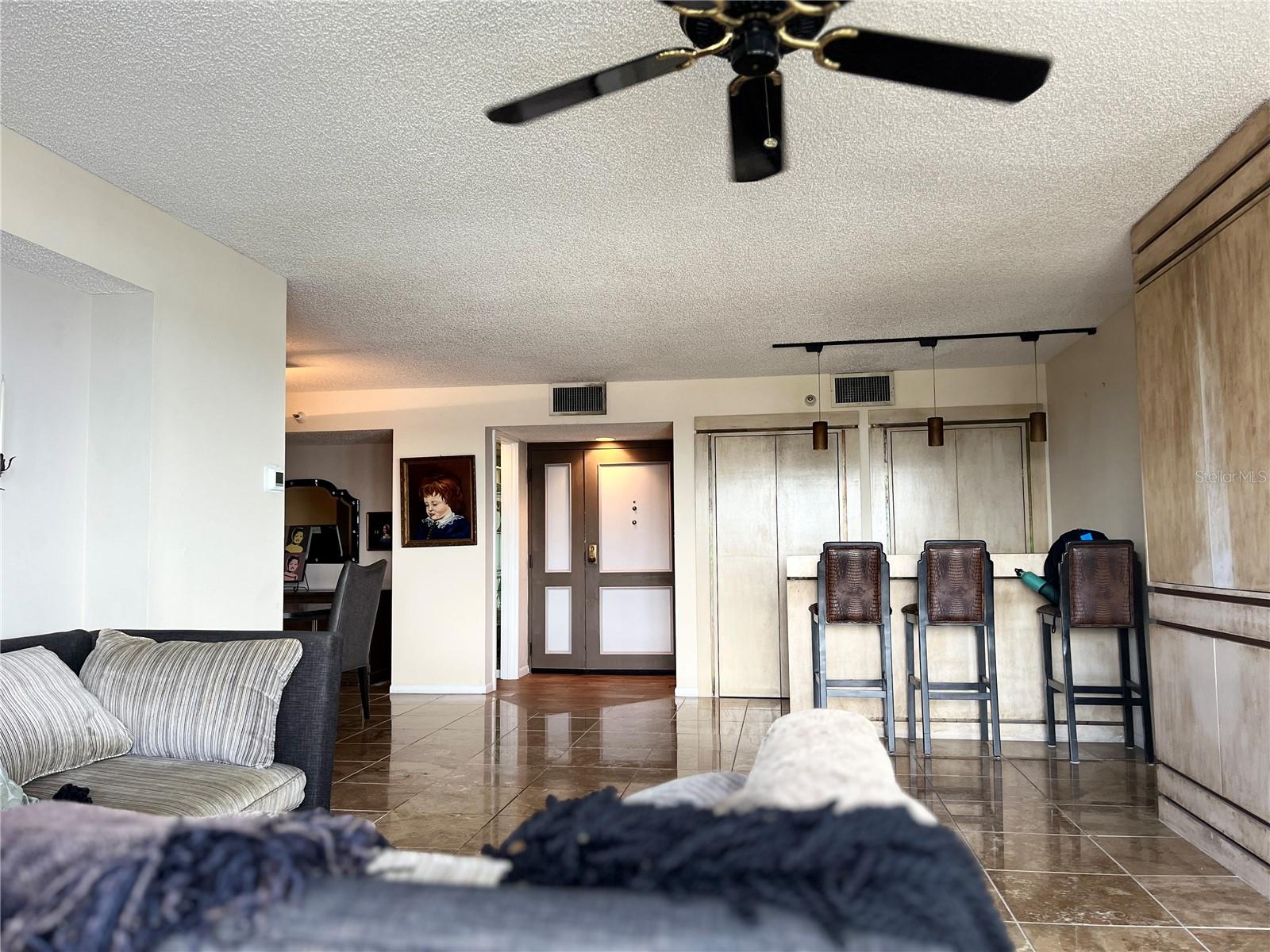 Livingroom View Towards Bar, Entry