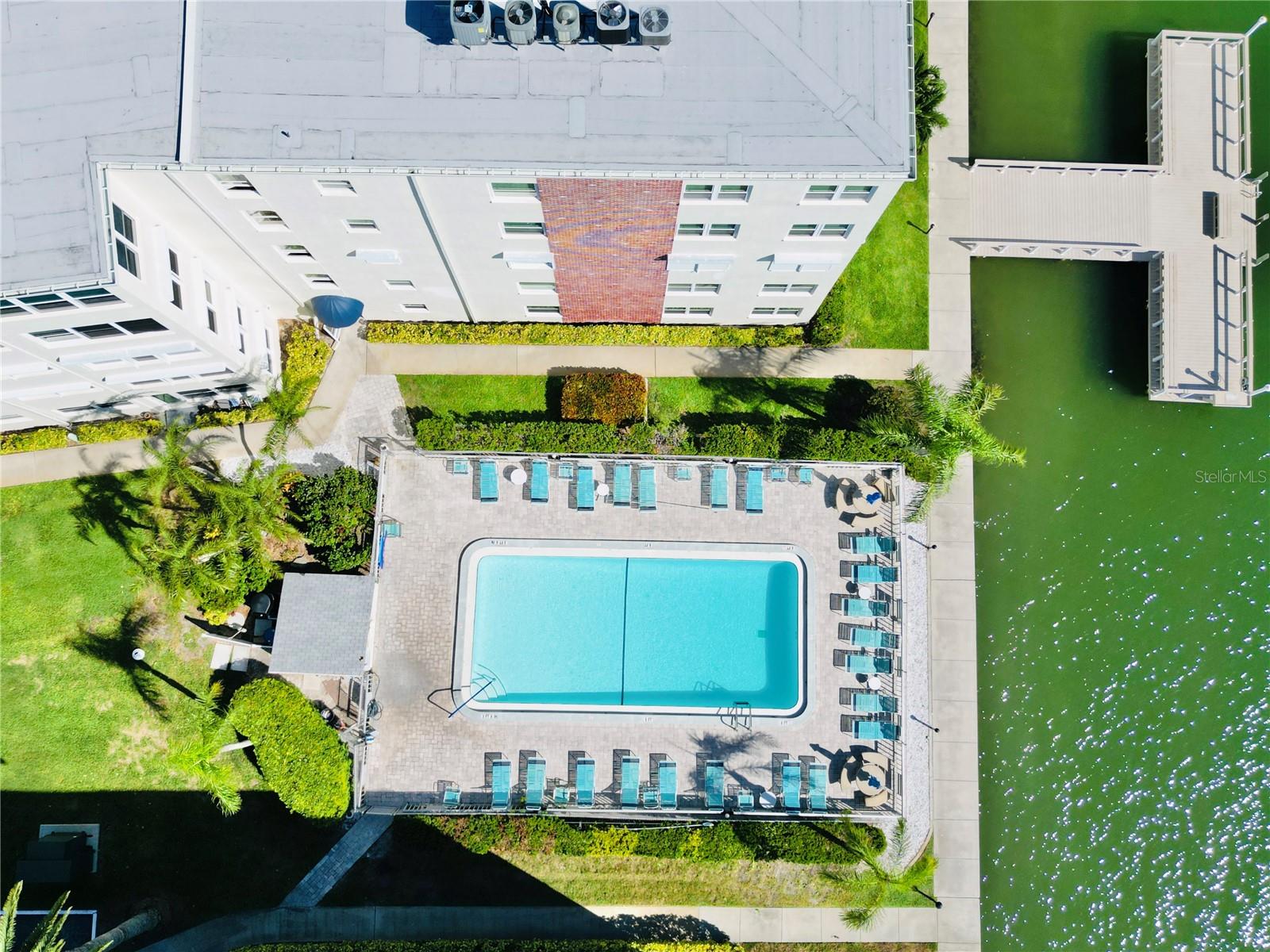 2nd pool by the water and the fishing dock