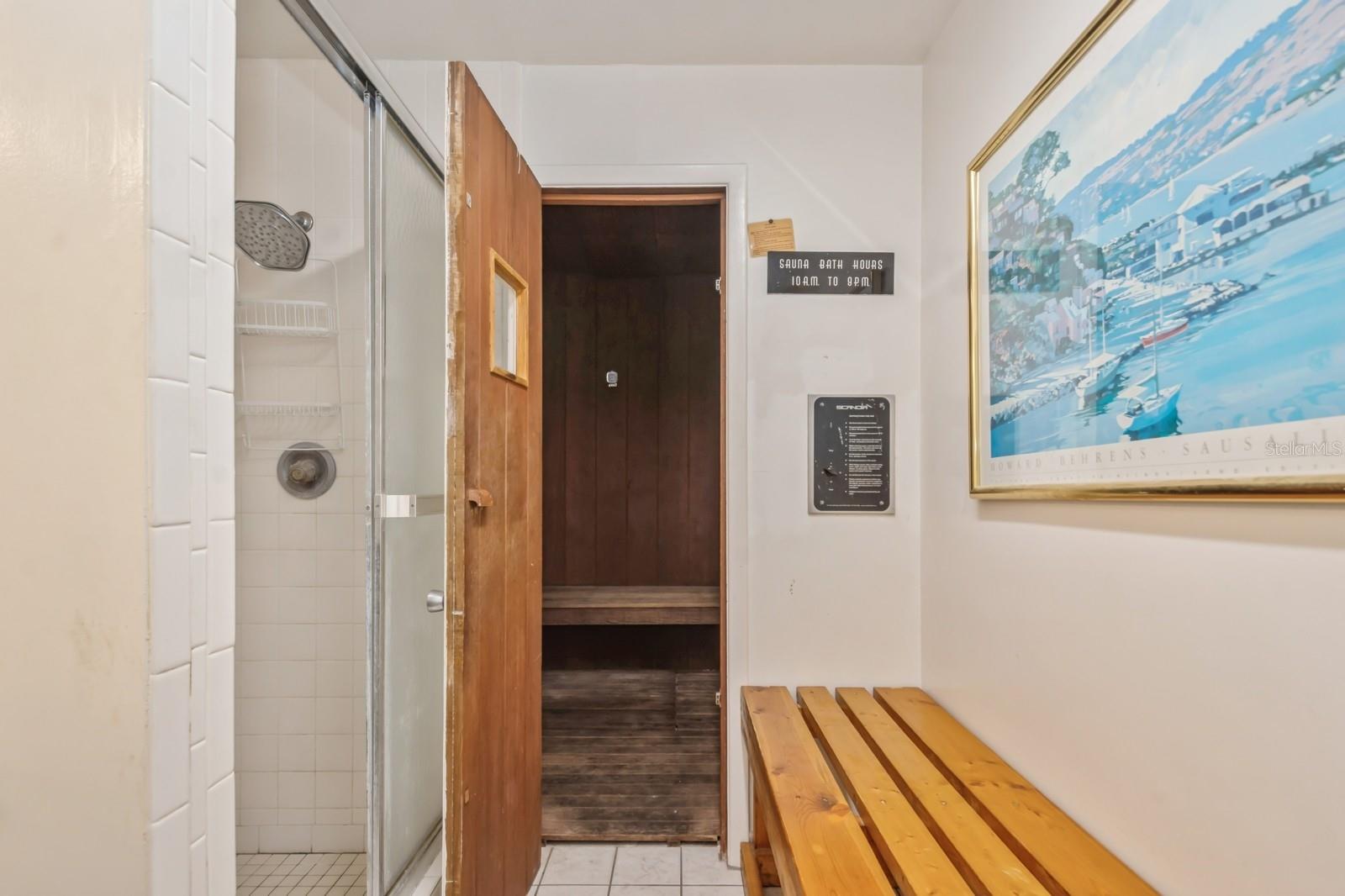 Relax in the clubhouse sauna