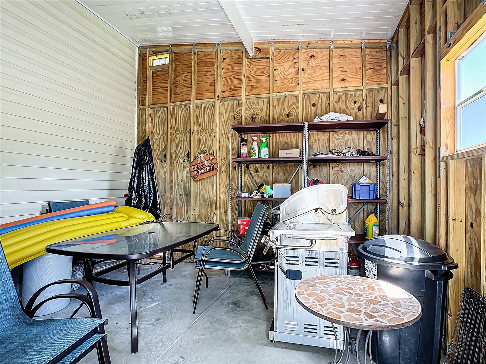 Storage room attached.