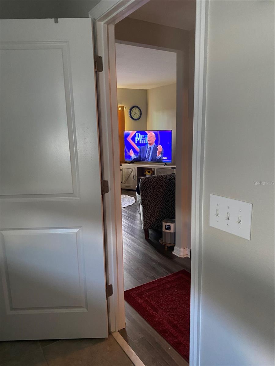 view from master bathroom to master bedroom