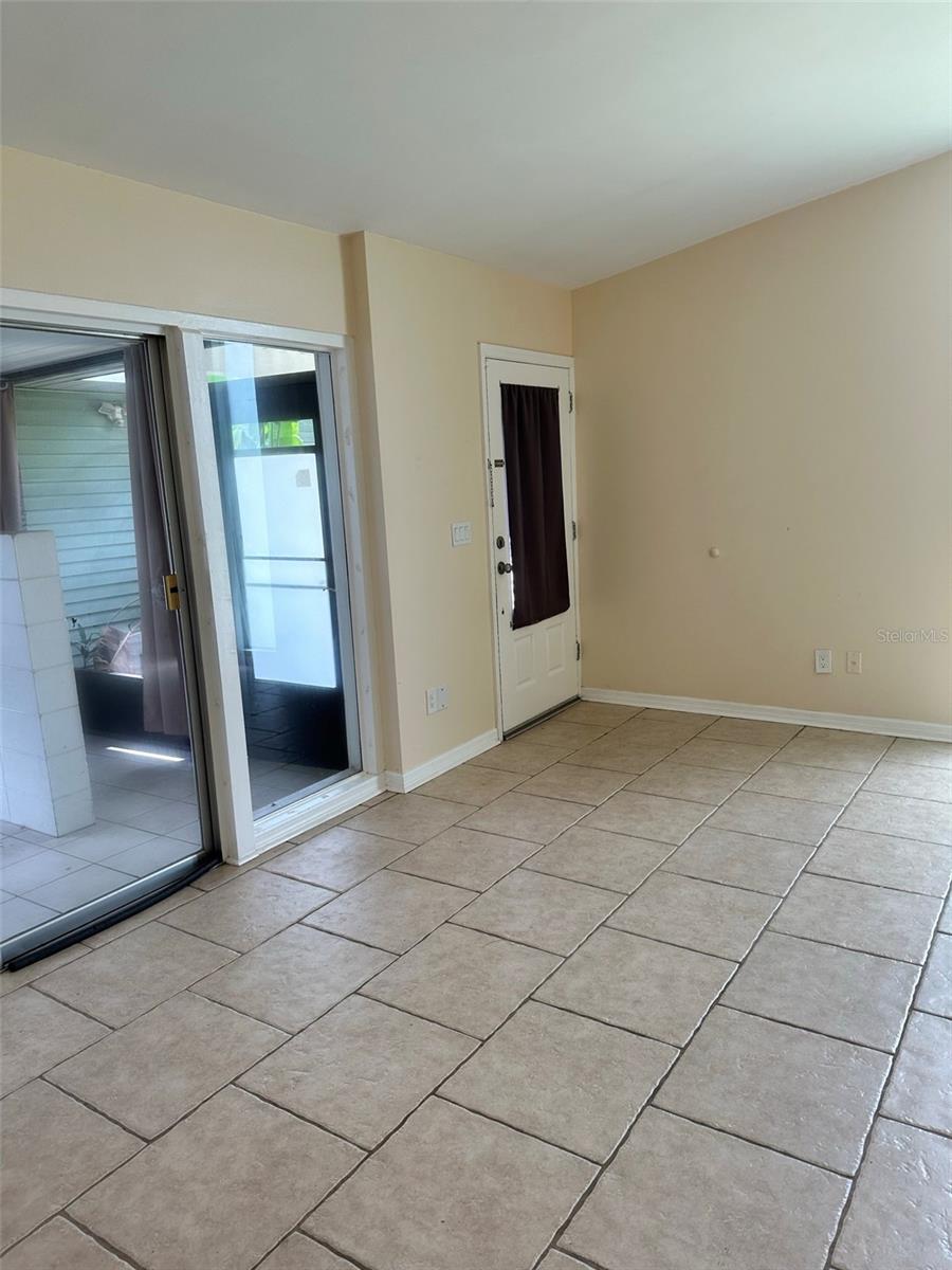 Living room facing patio