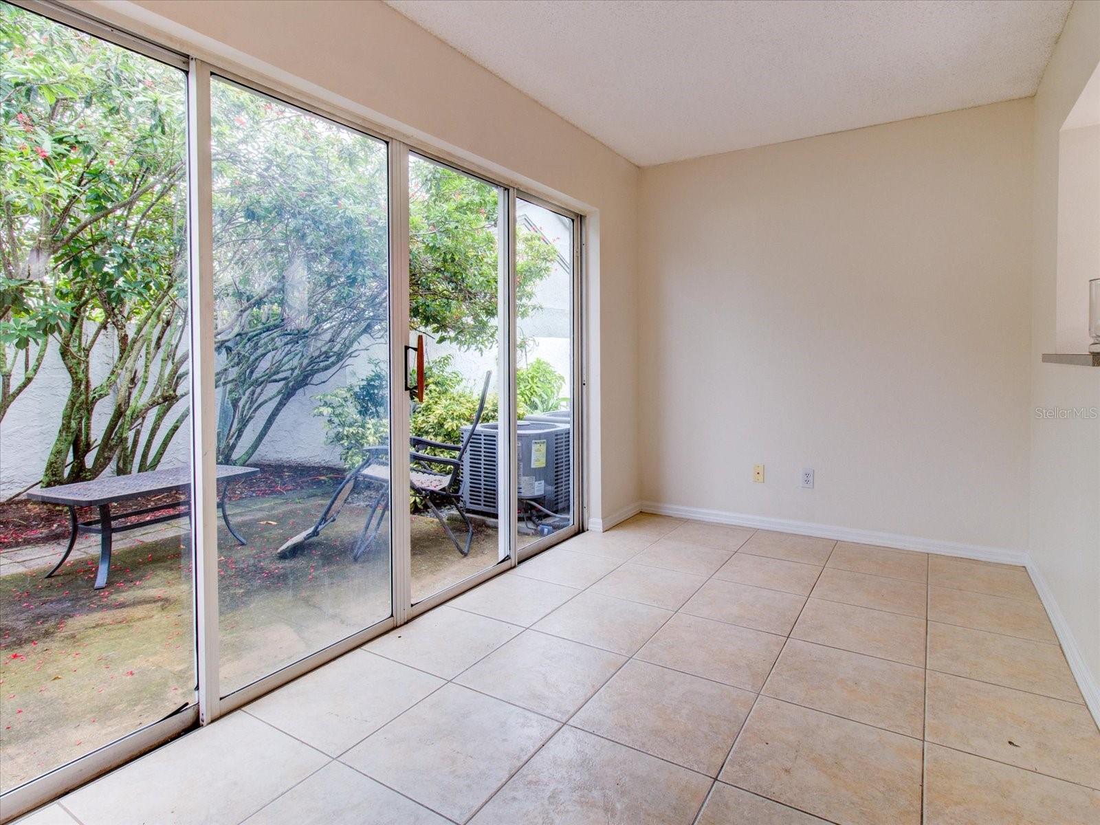 Study/Den with a view of the back patio