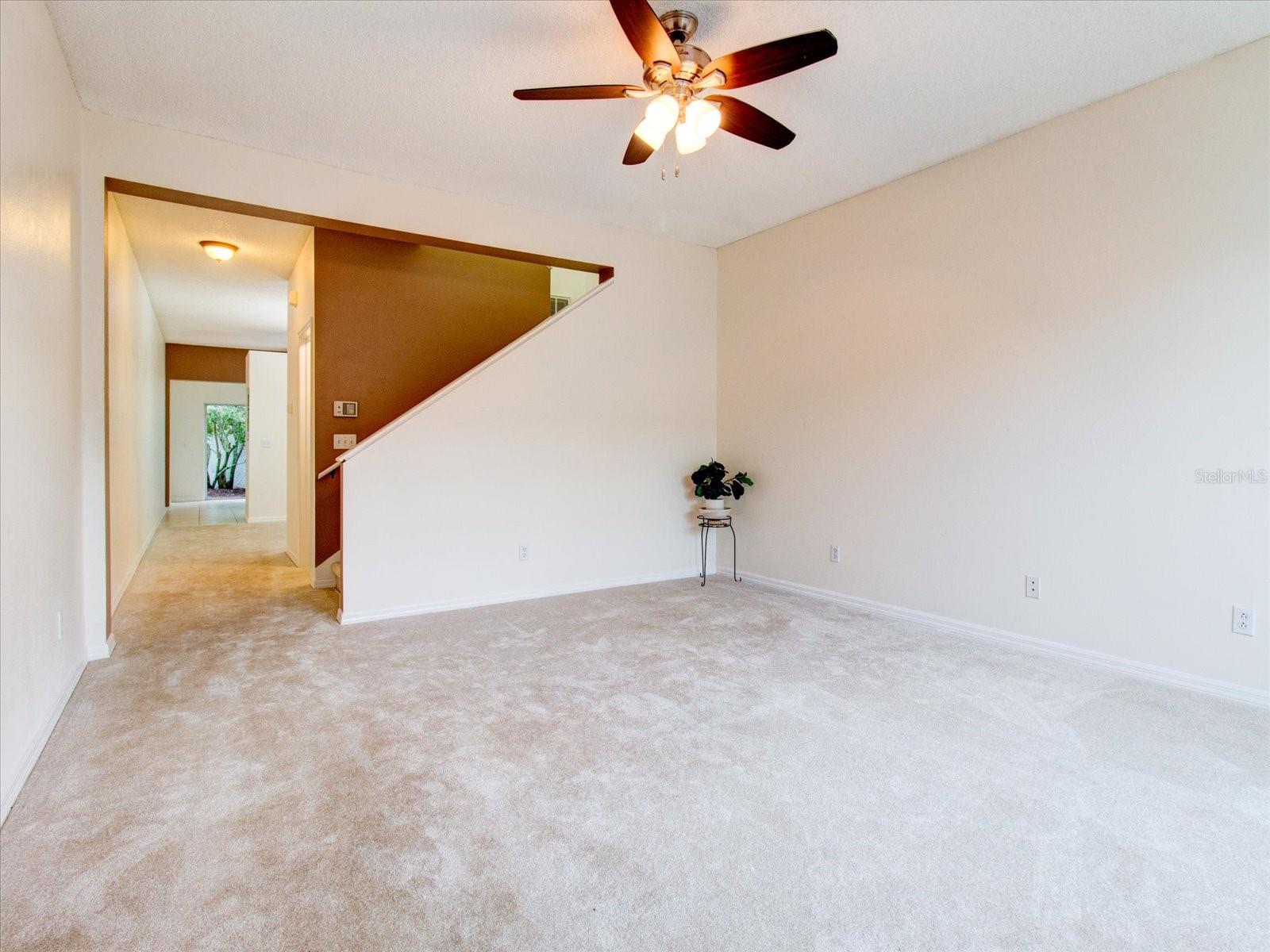 First Floor: Living Room Facing The Staircase