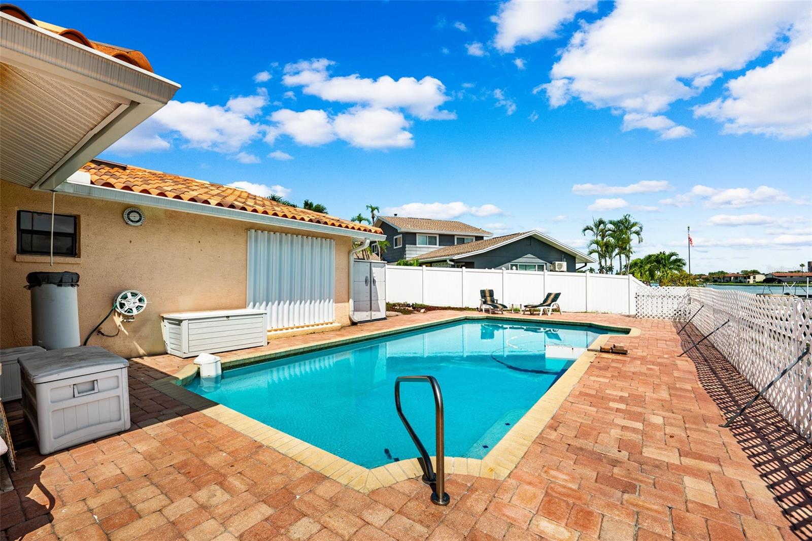 Beautifully brick paved pool deck