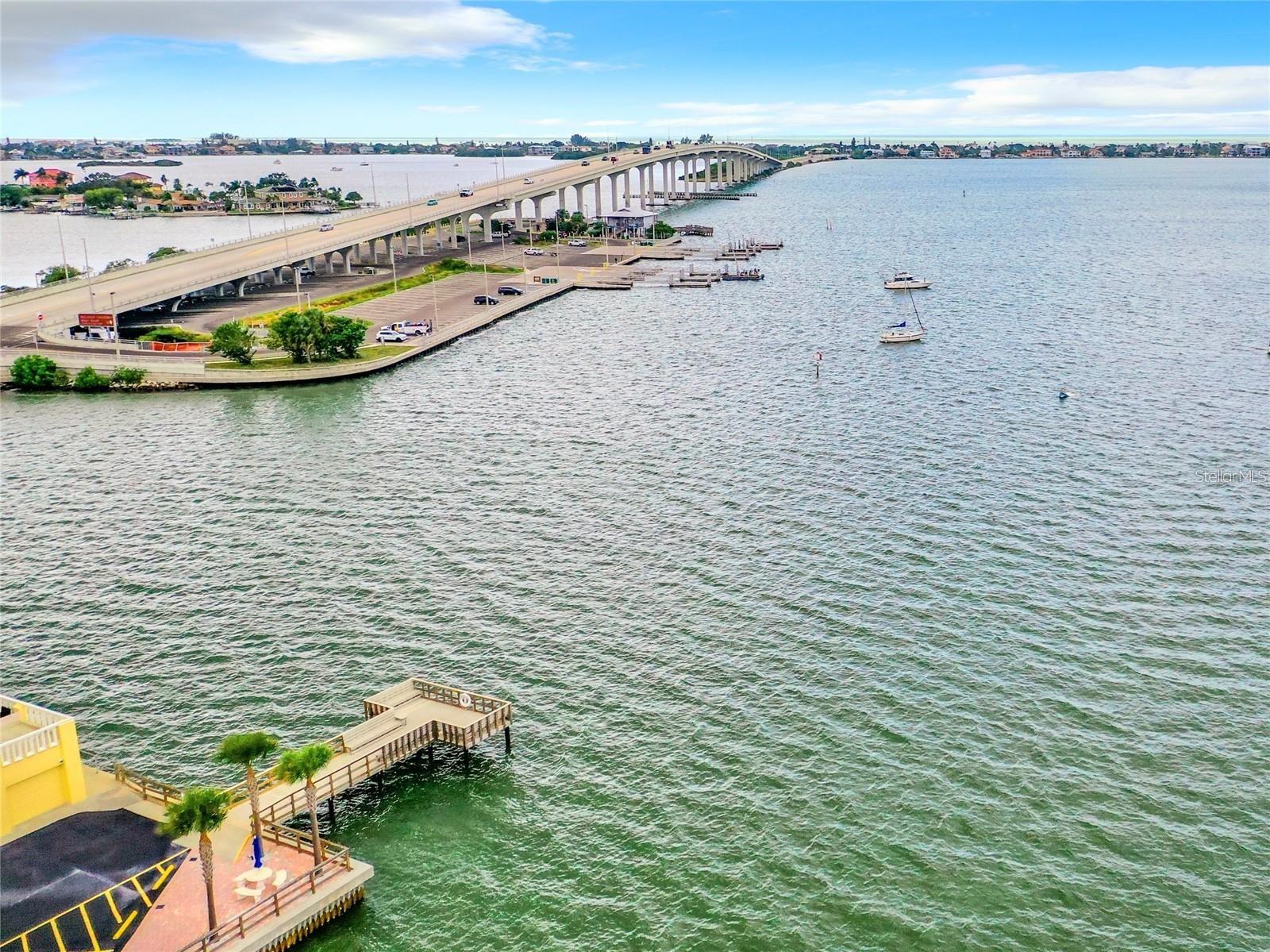 Community pier and Belleair Beach Bridge