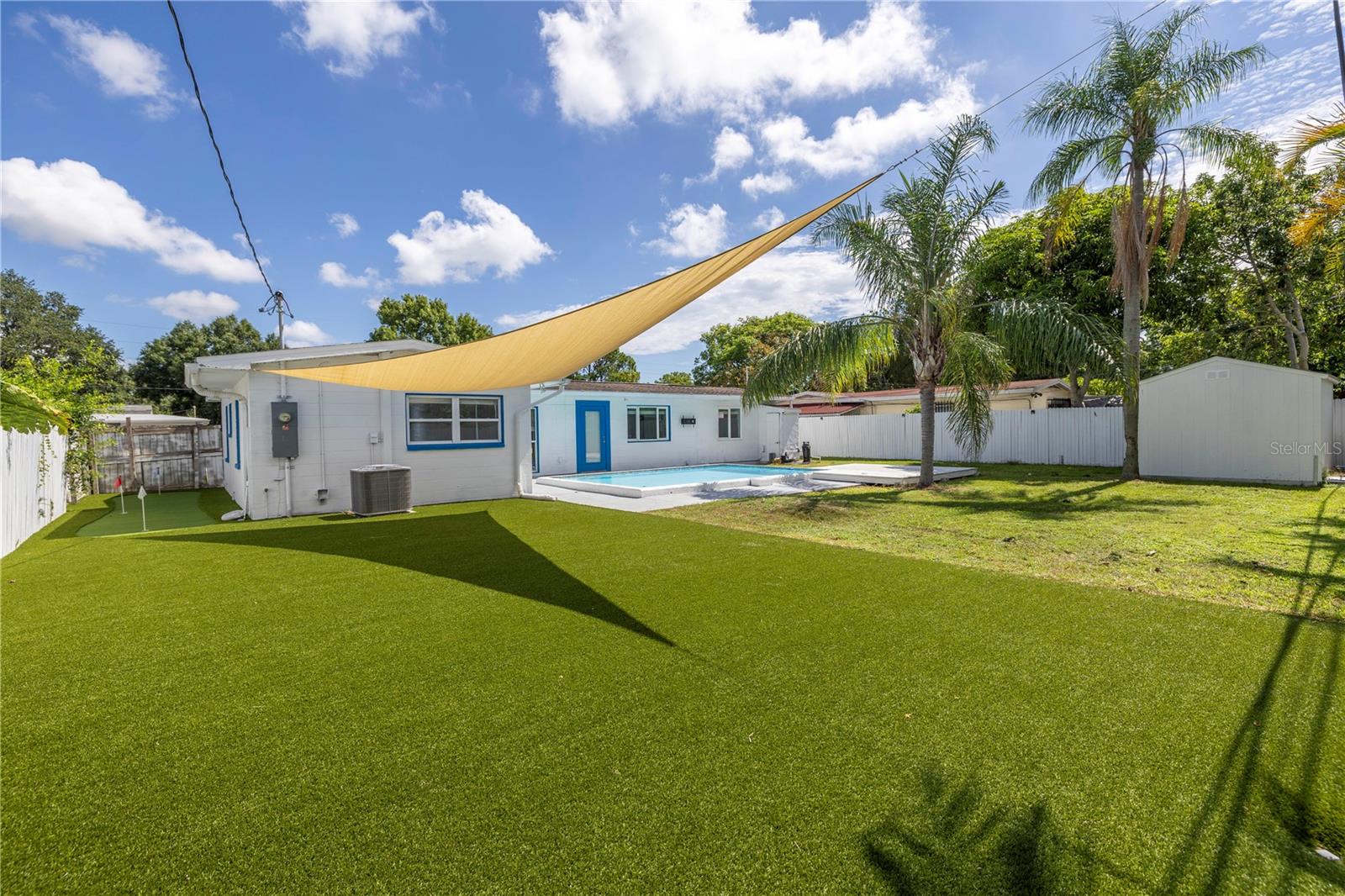 Beautiful turf with built in shade.