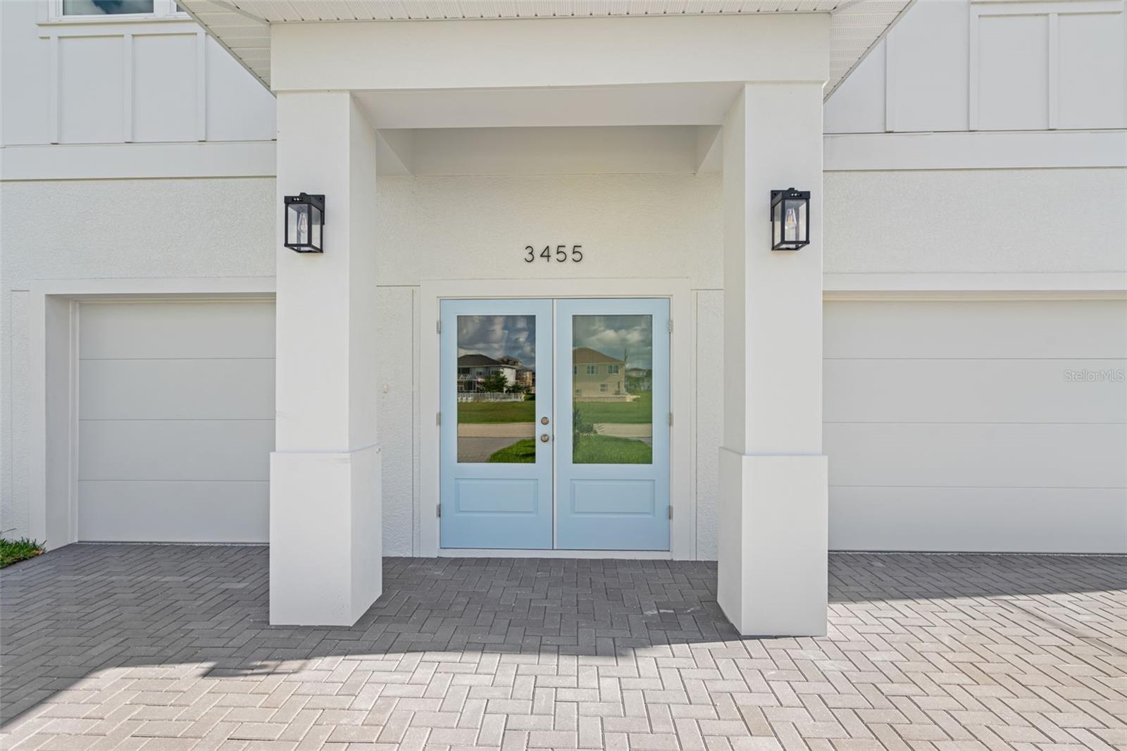 Double Front Doors & Covered Entry