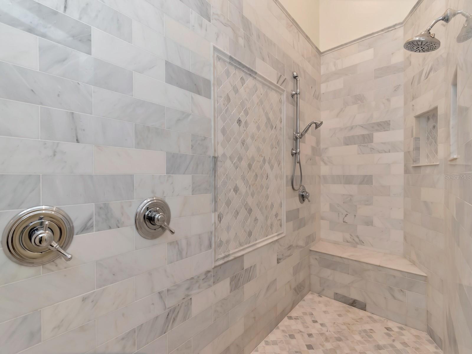 Major Club size Showersin alabaster tiles