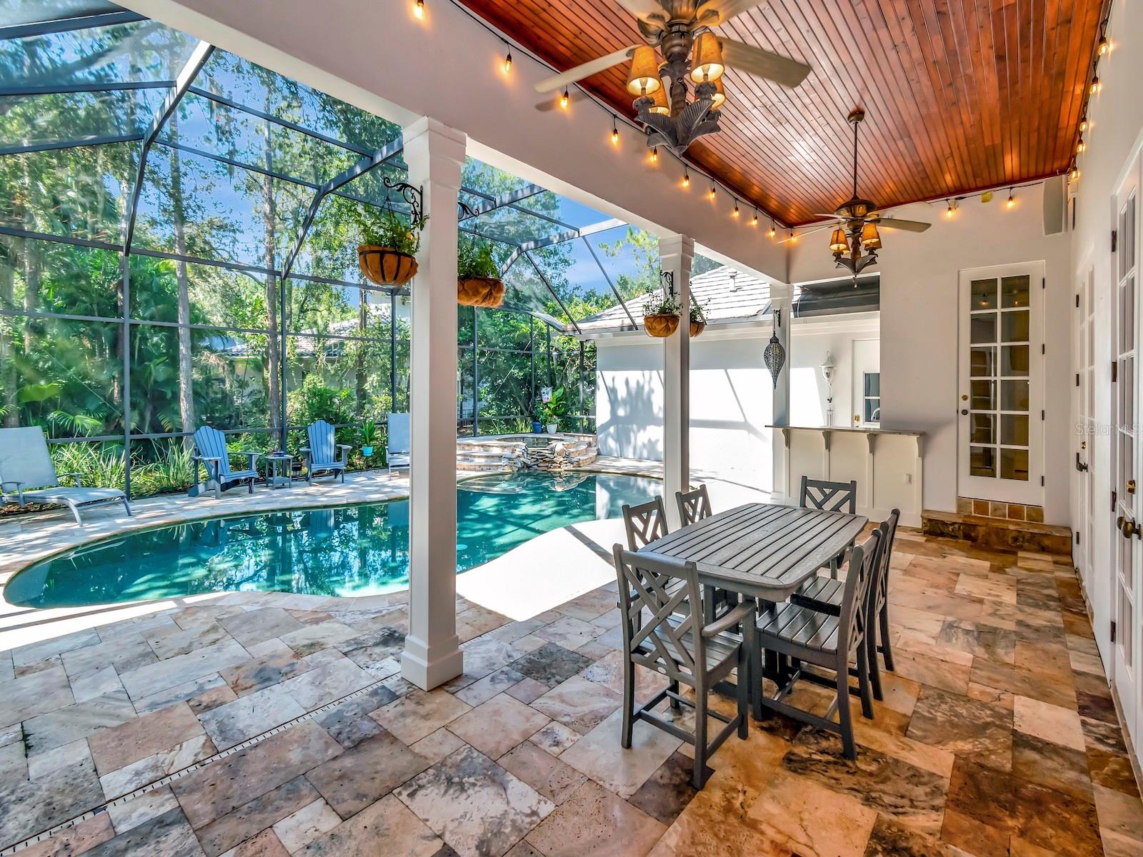 Outdoor Kitchen with Granite Bars