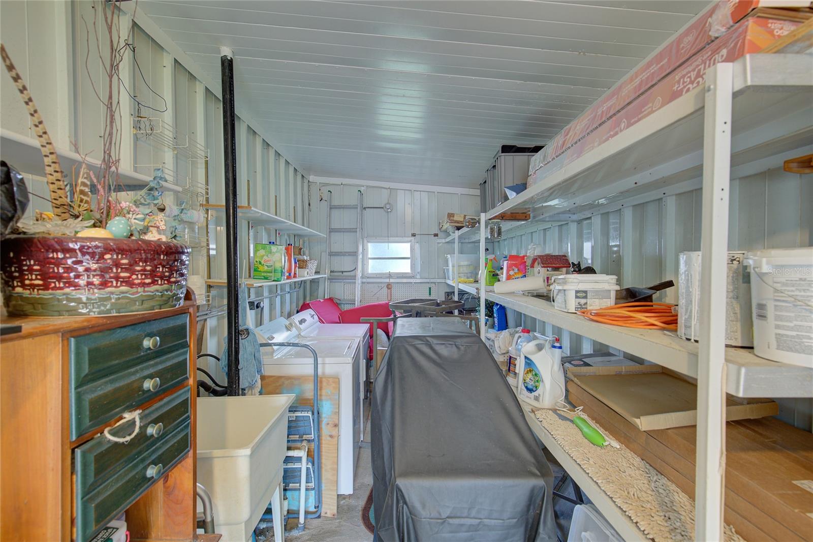 Washer & Dryer, Utility Shelf, Shelving and Gas Grill