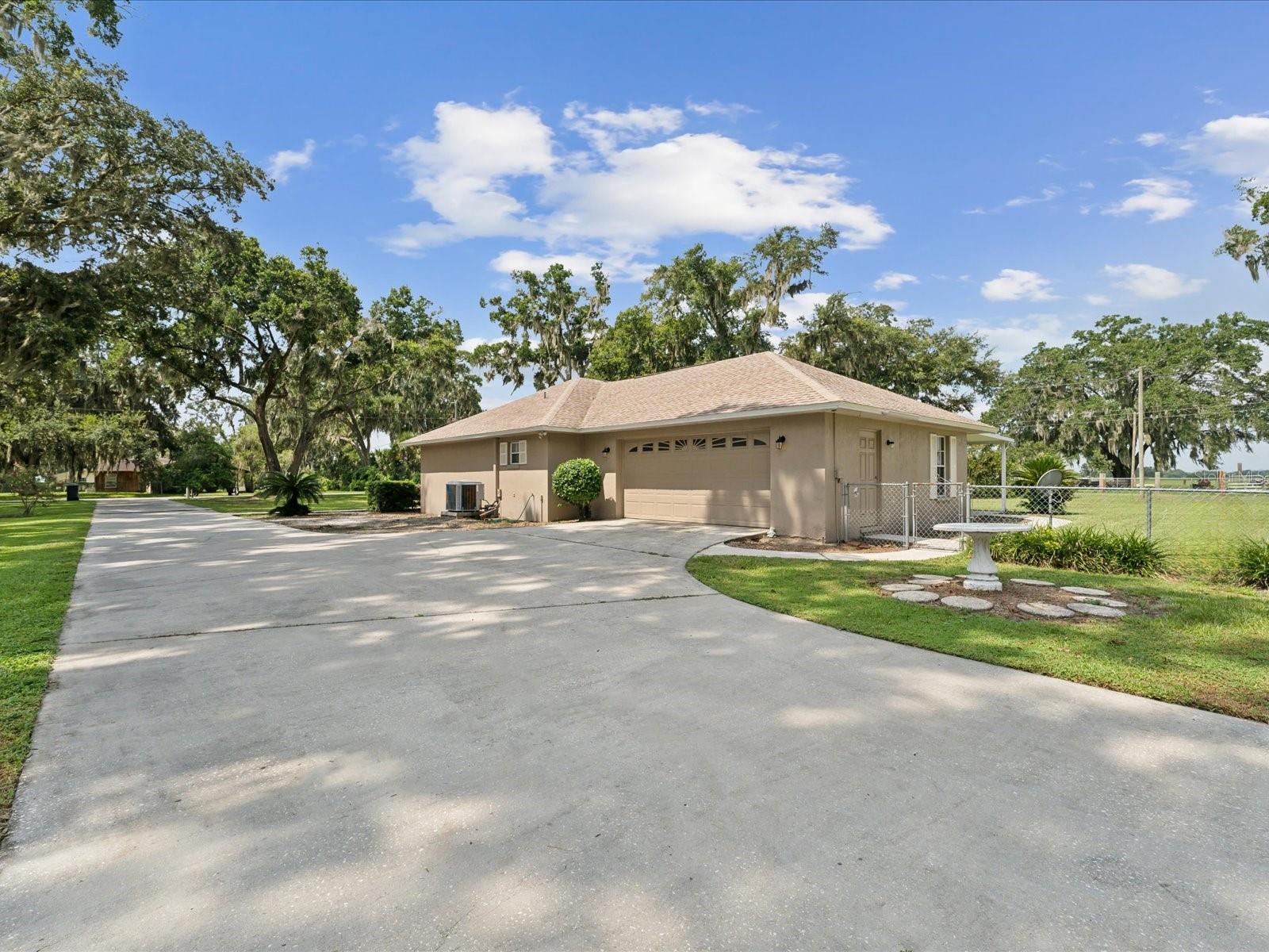 side entry garage - long driveway