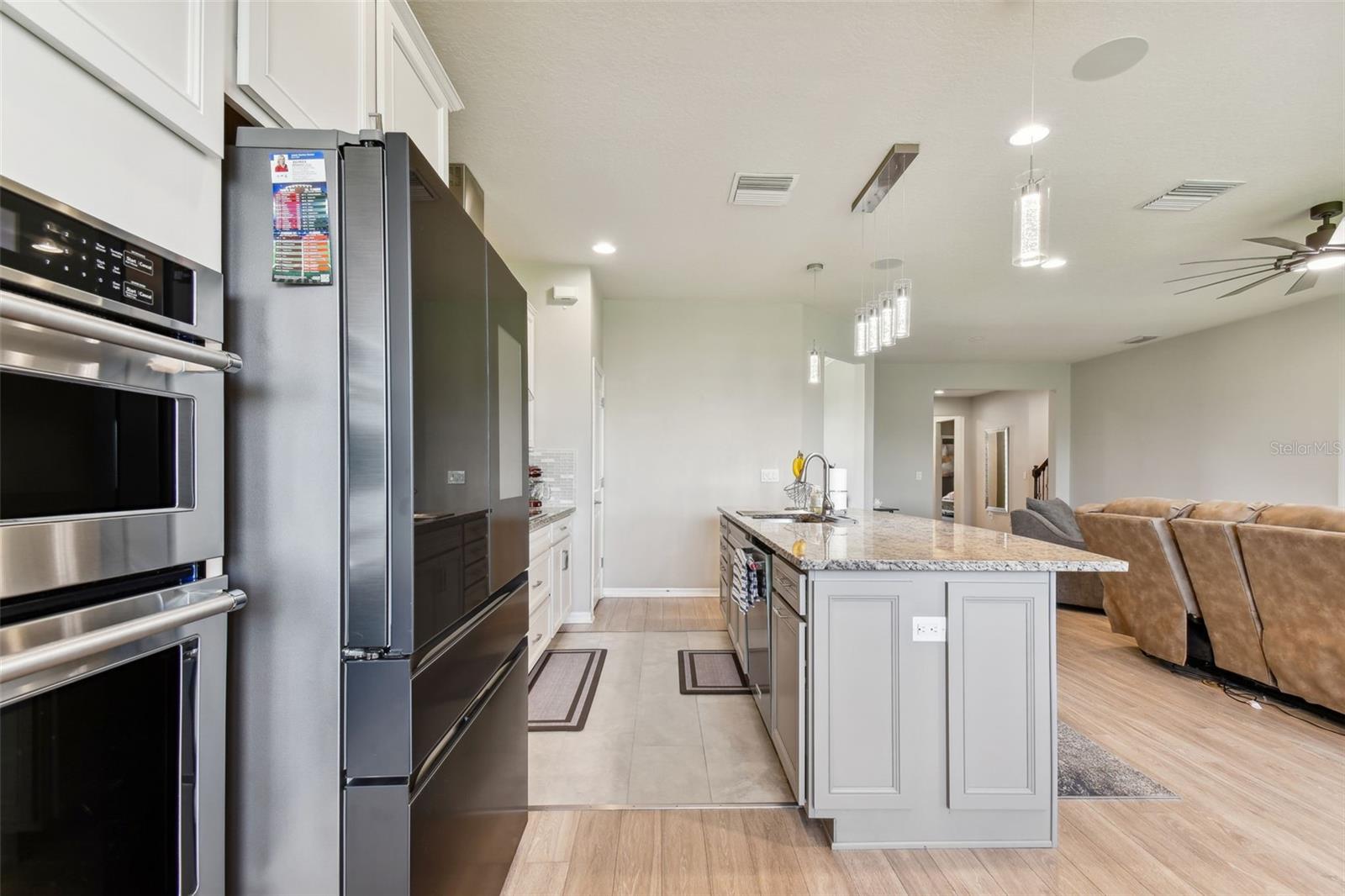 Kitchen overlooking living room