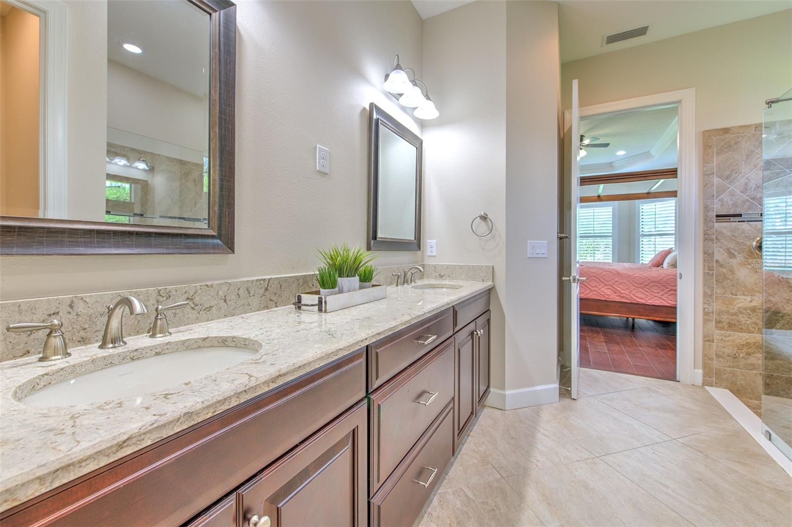 Owner's Bathroom: Walk in Shower & Double Granite Vanities