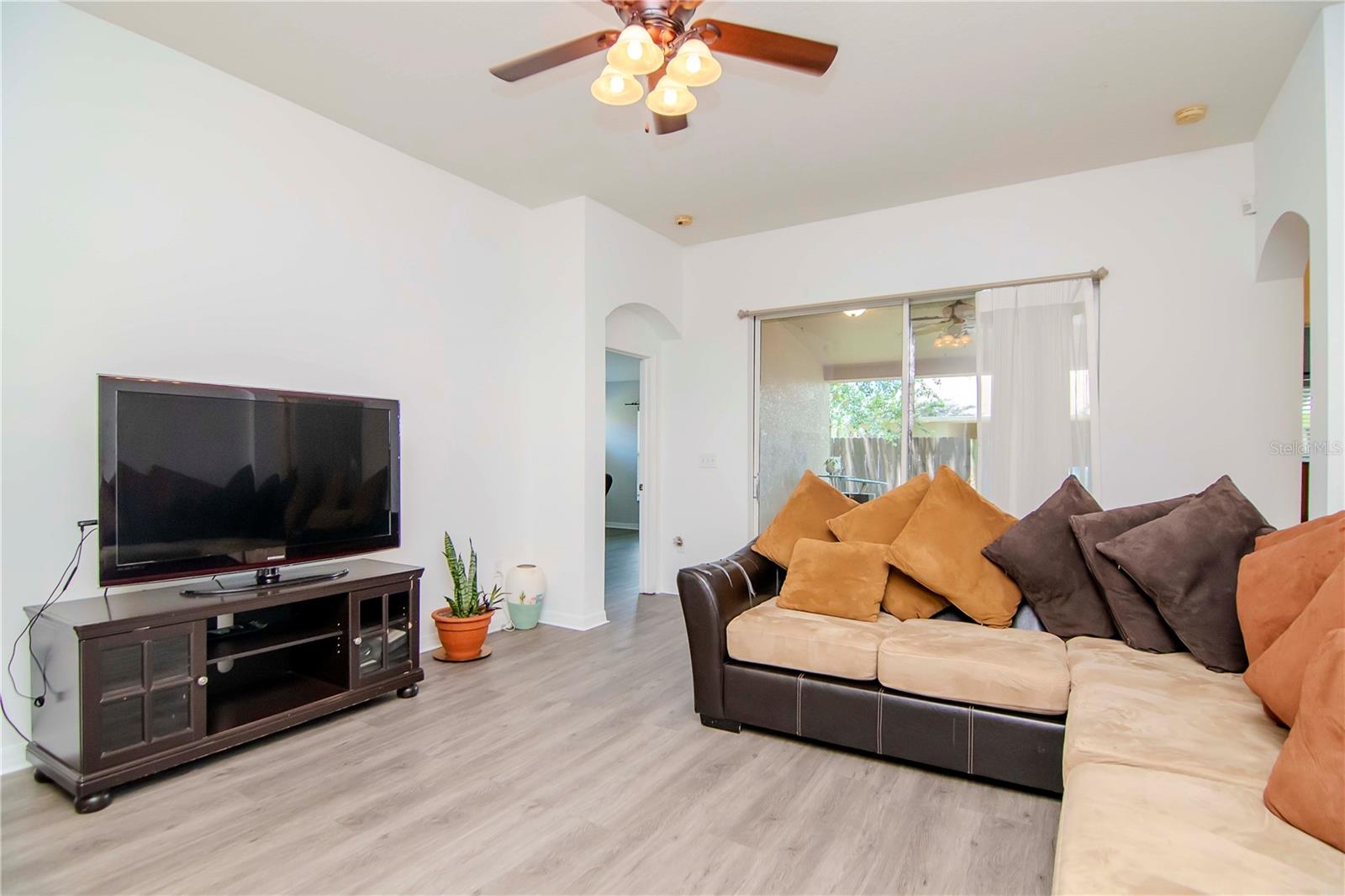 Living room is large to entertain family and guests